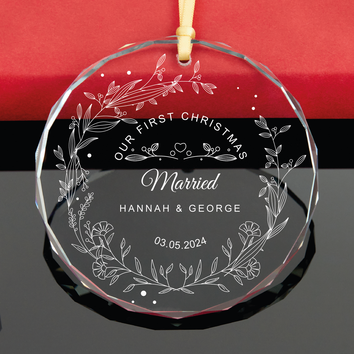 Personalized First Christmas Married Ornament