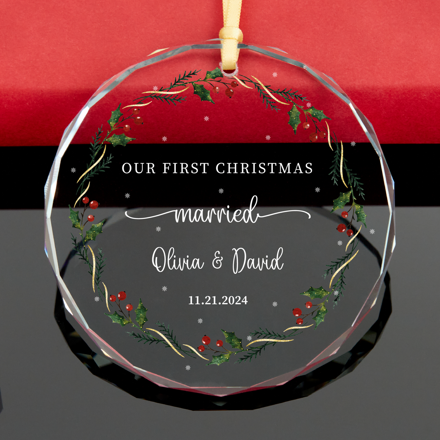 Personalized Married Christmas Ornament
