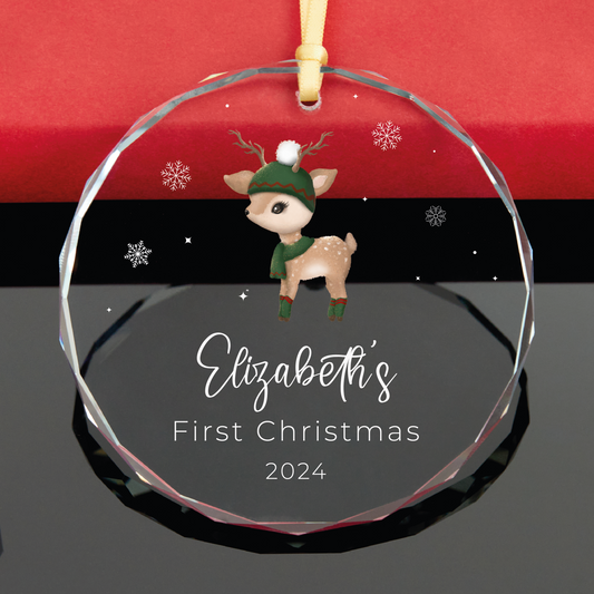 Personalized Reindeer Baby Christmas Ornament