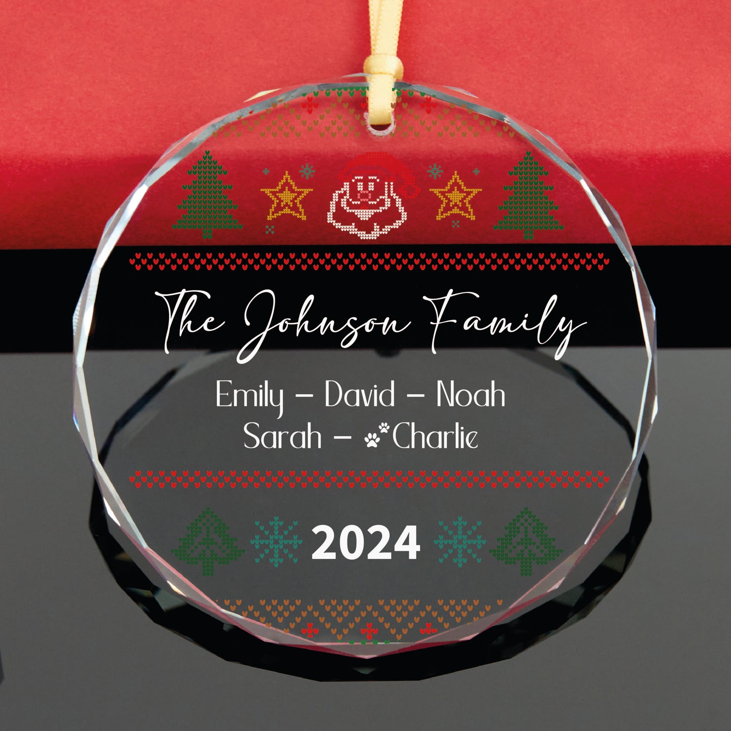 Personalized Family Christmas Ornament with Pet Names