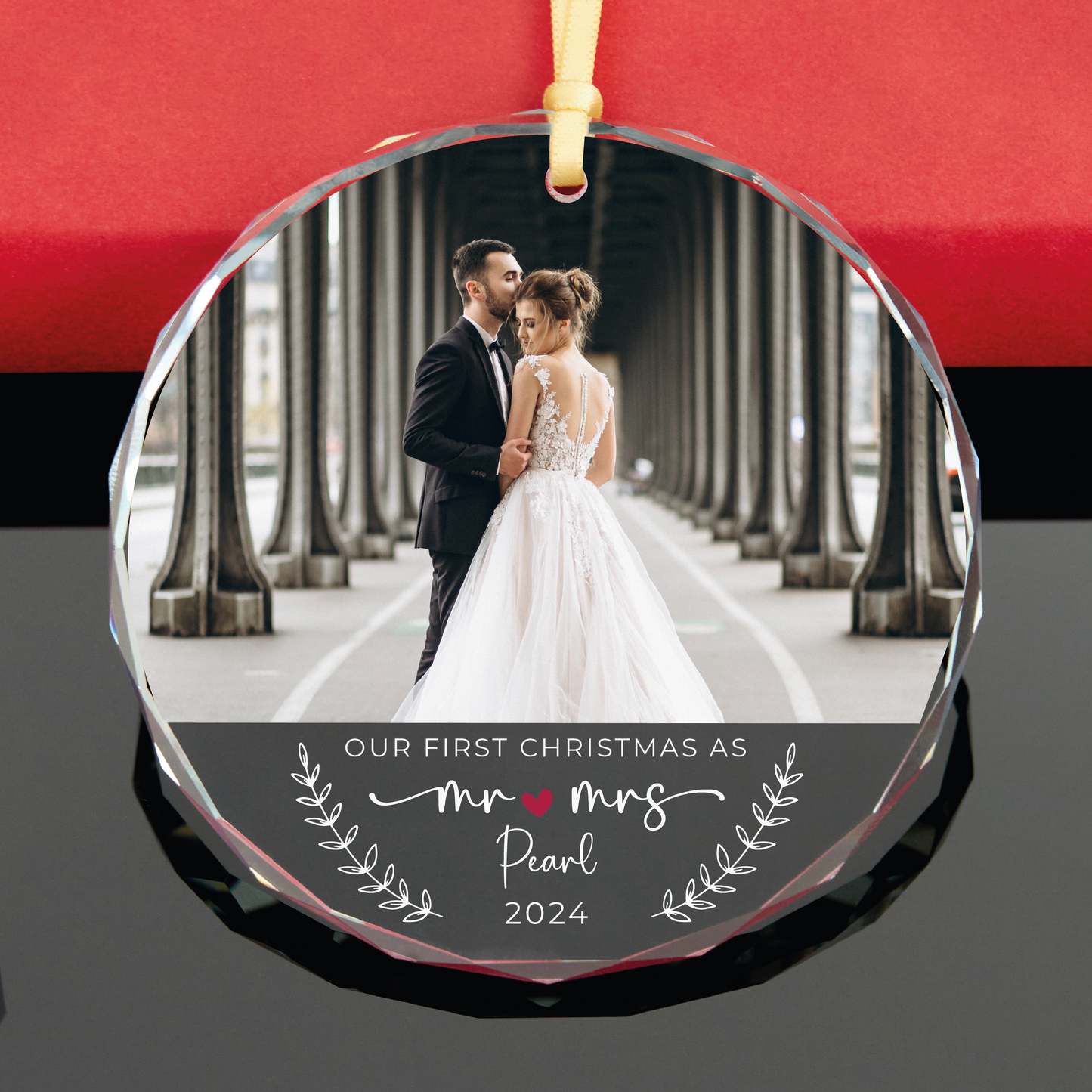 Personalized First Christmas Married Mr and Mrs Ornament