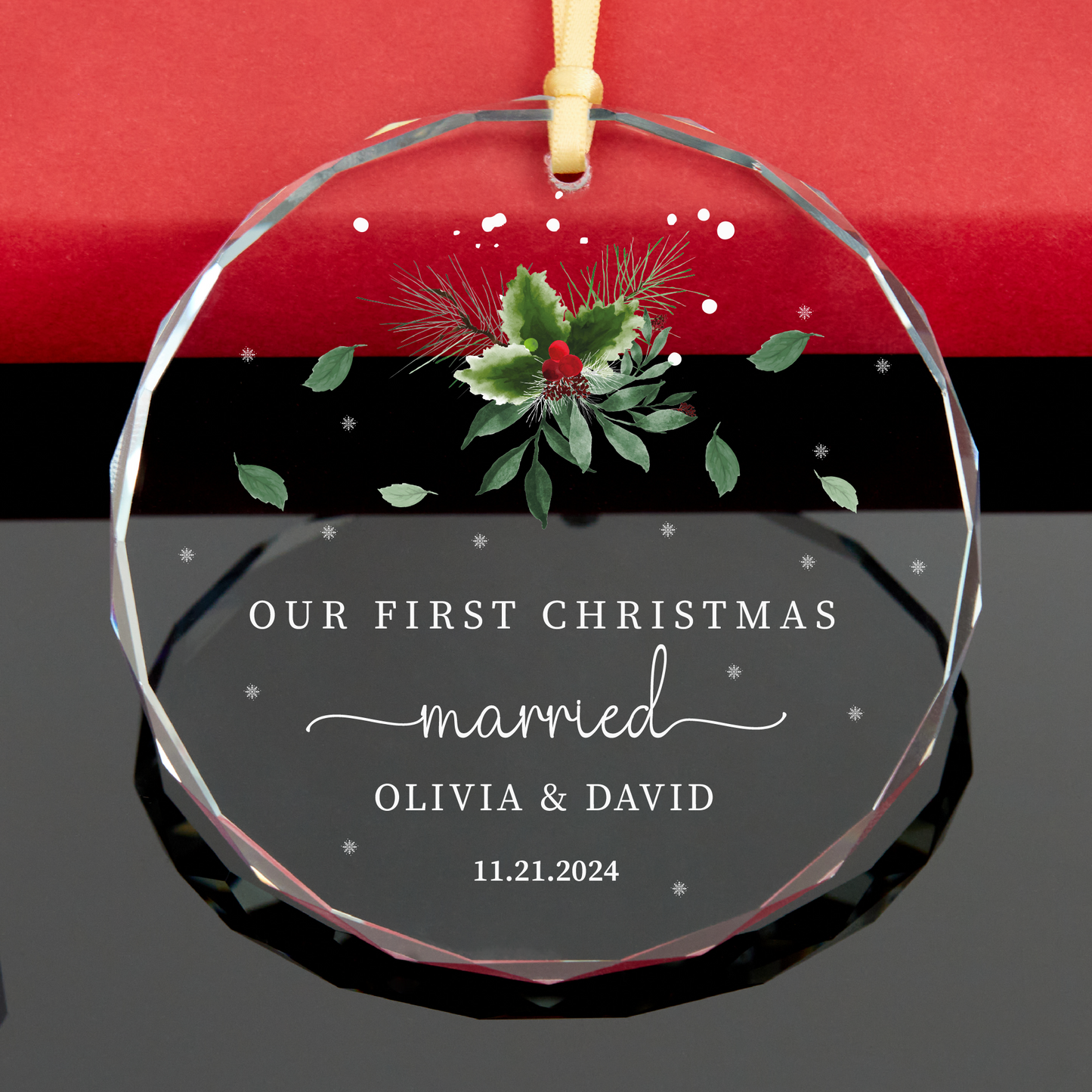 Personalized First Christmas Married Christmas Ornament