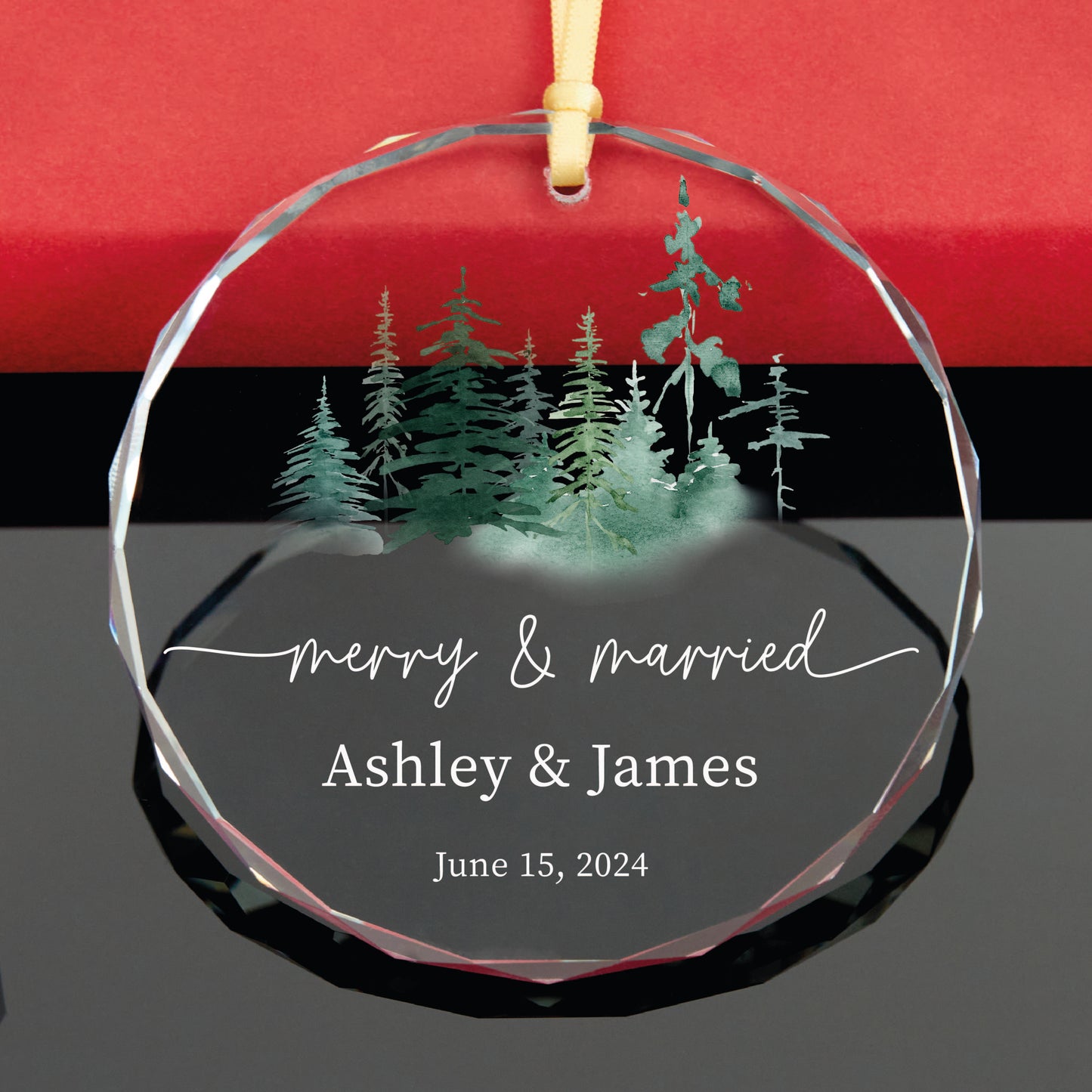 Personalized Merry and Married Christmas Ornament