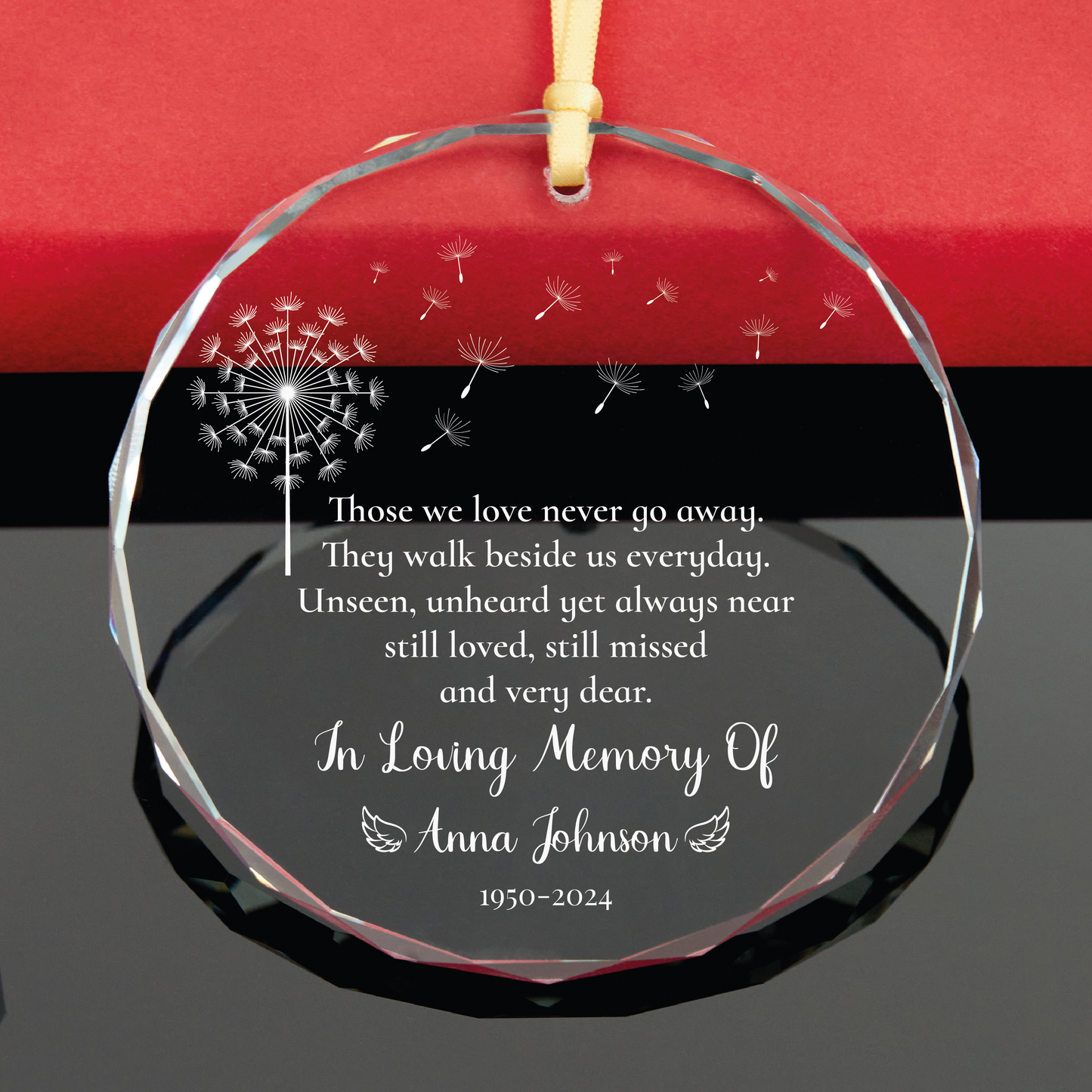 Personalized Dandelion Memorial Christmas Ornament