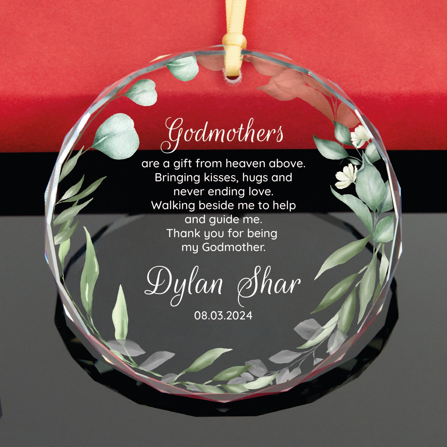 Personalized Baptism Ornament, Godmothers Gift
