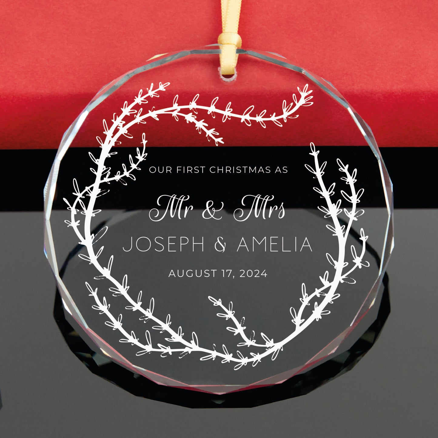 Personalized Mr and Mrs Christmas Ornament