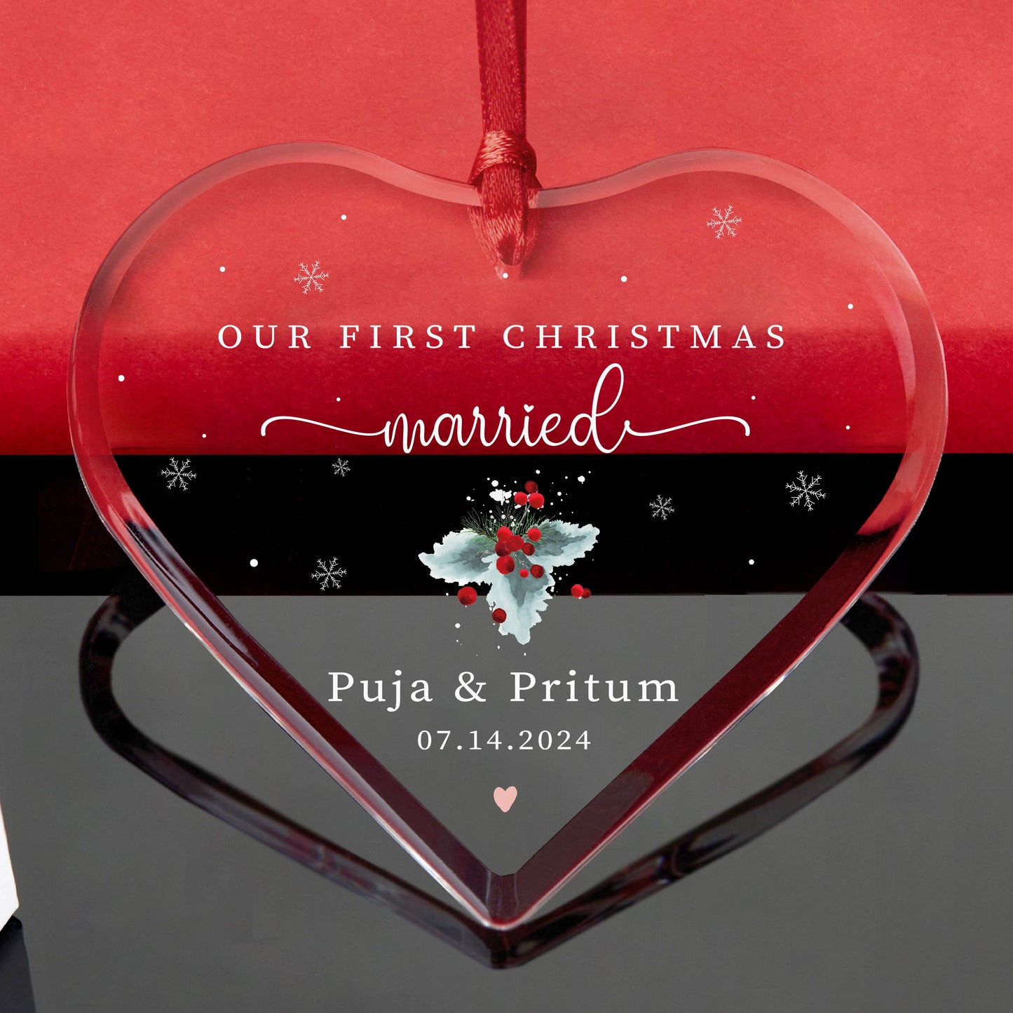 Personalized First Christmas Married Ornament