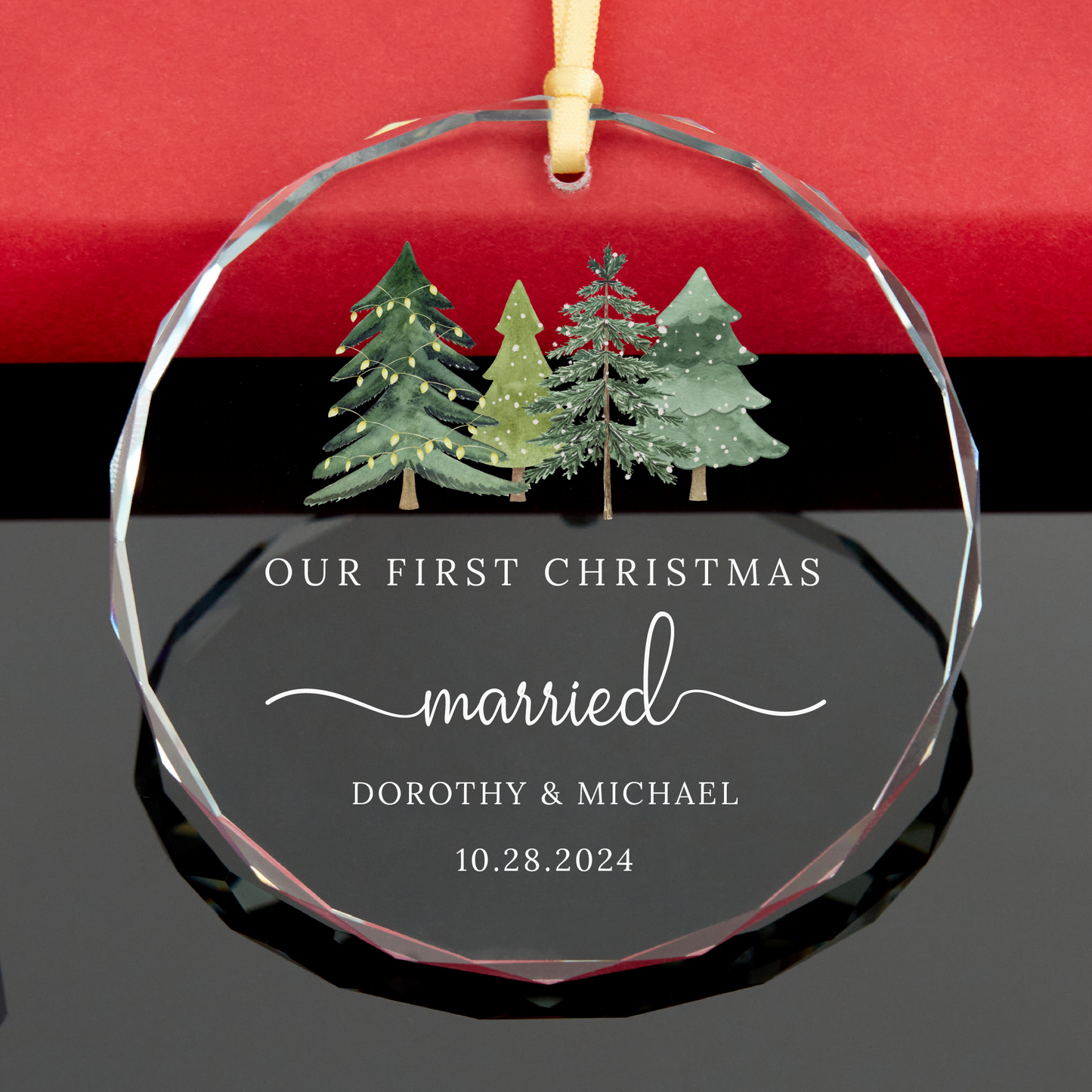 Personalized Married Christmas Ornament