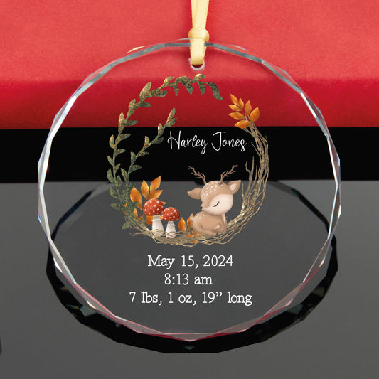 Personalized Baby Stats Christmas Ornament