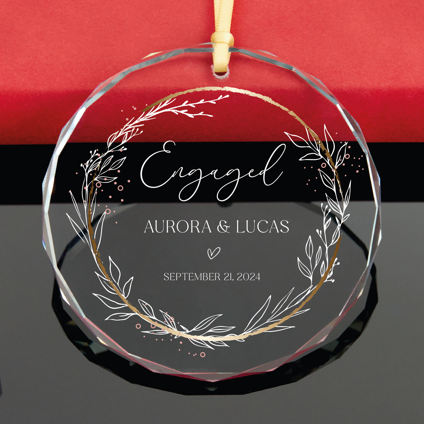 Personalized First Christmas Engaged Ornament