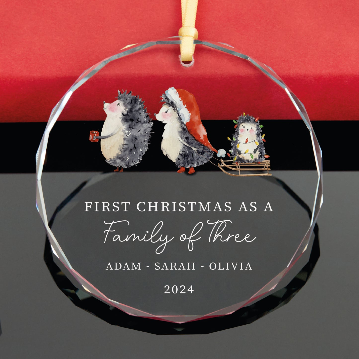 Personalized Porcupine Family Christmas Ornament