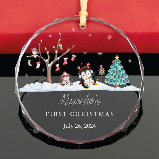 Personalized Baby Boy Christmas Ornament