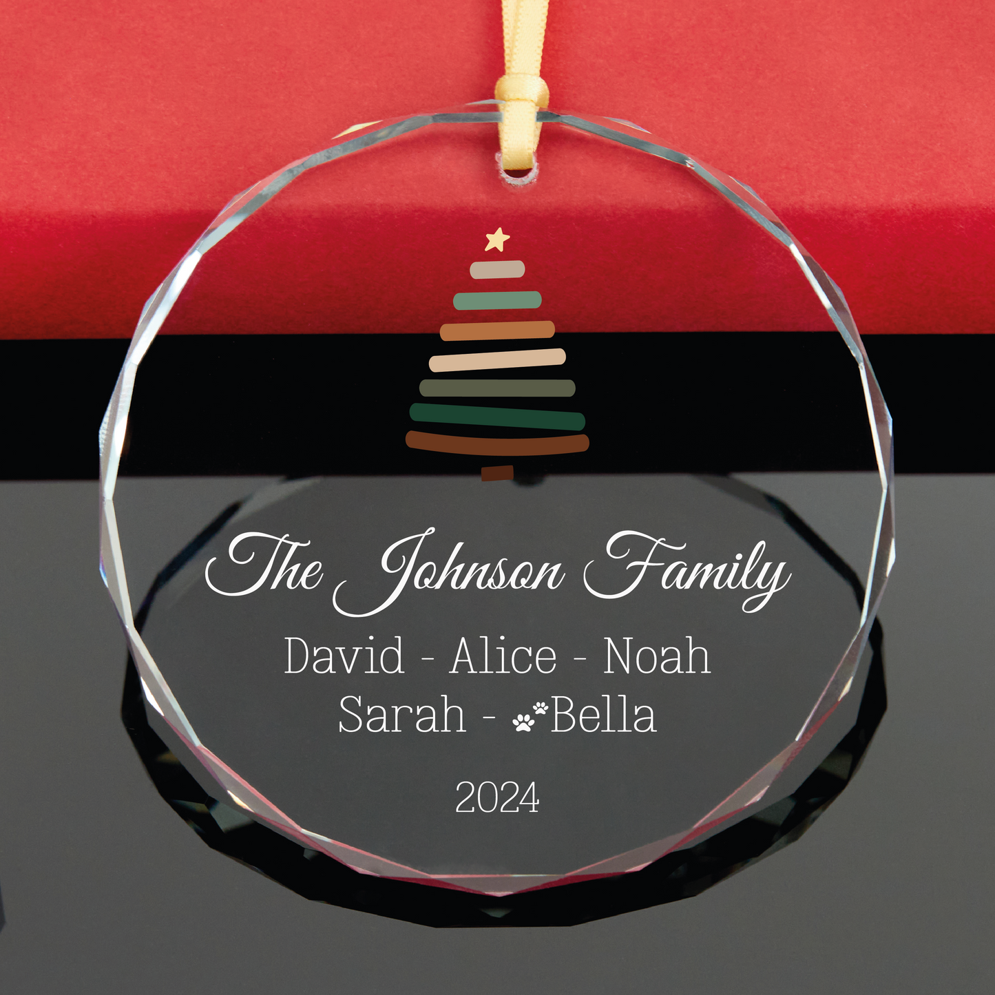 Personalized Family Christmas Ornament with Pet Names • Family Name Ornament Keepsake