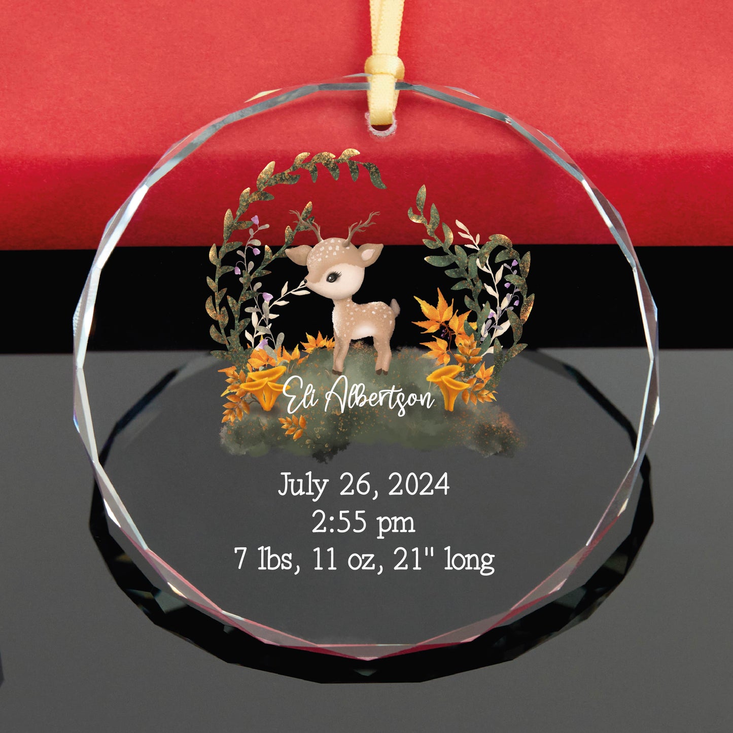 Personalized Birth Stats Baby's First Christmas Ornament
