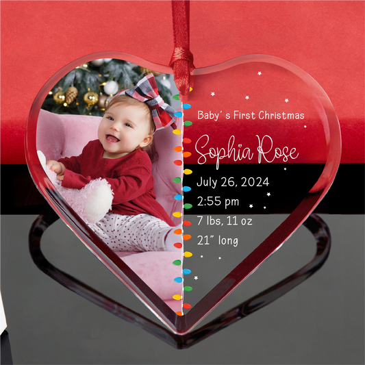 Personalized Baby Birth Stats Photo Ornament