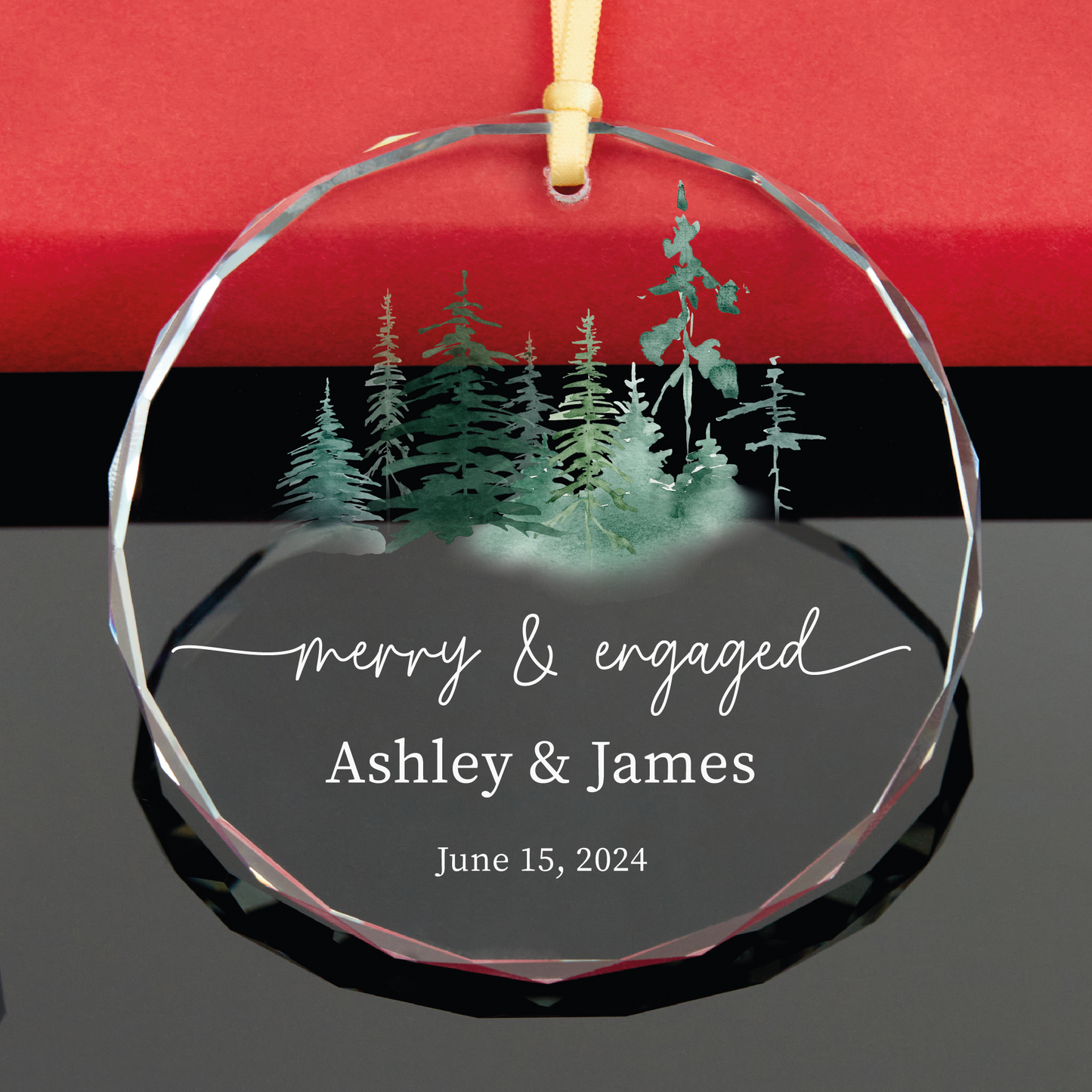 Personalized First Christmas Engaged Ornament