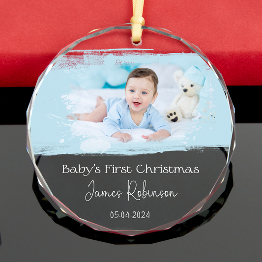 Personalized Baby Boy First Christmas Ornament