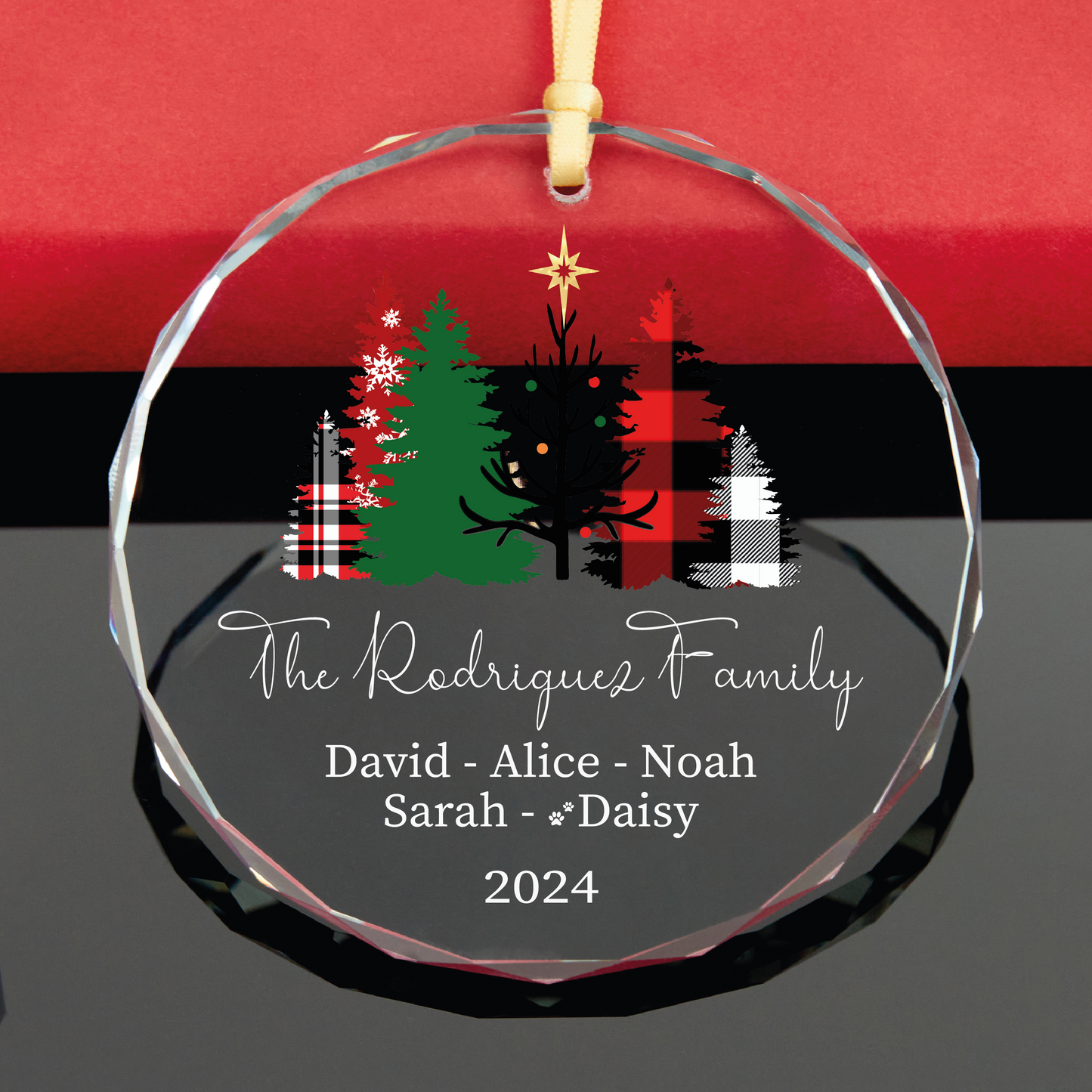 Personalized Family Christmas Ornament with Pet Names
