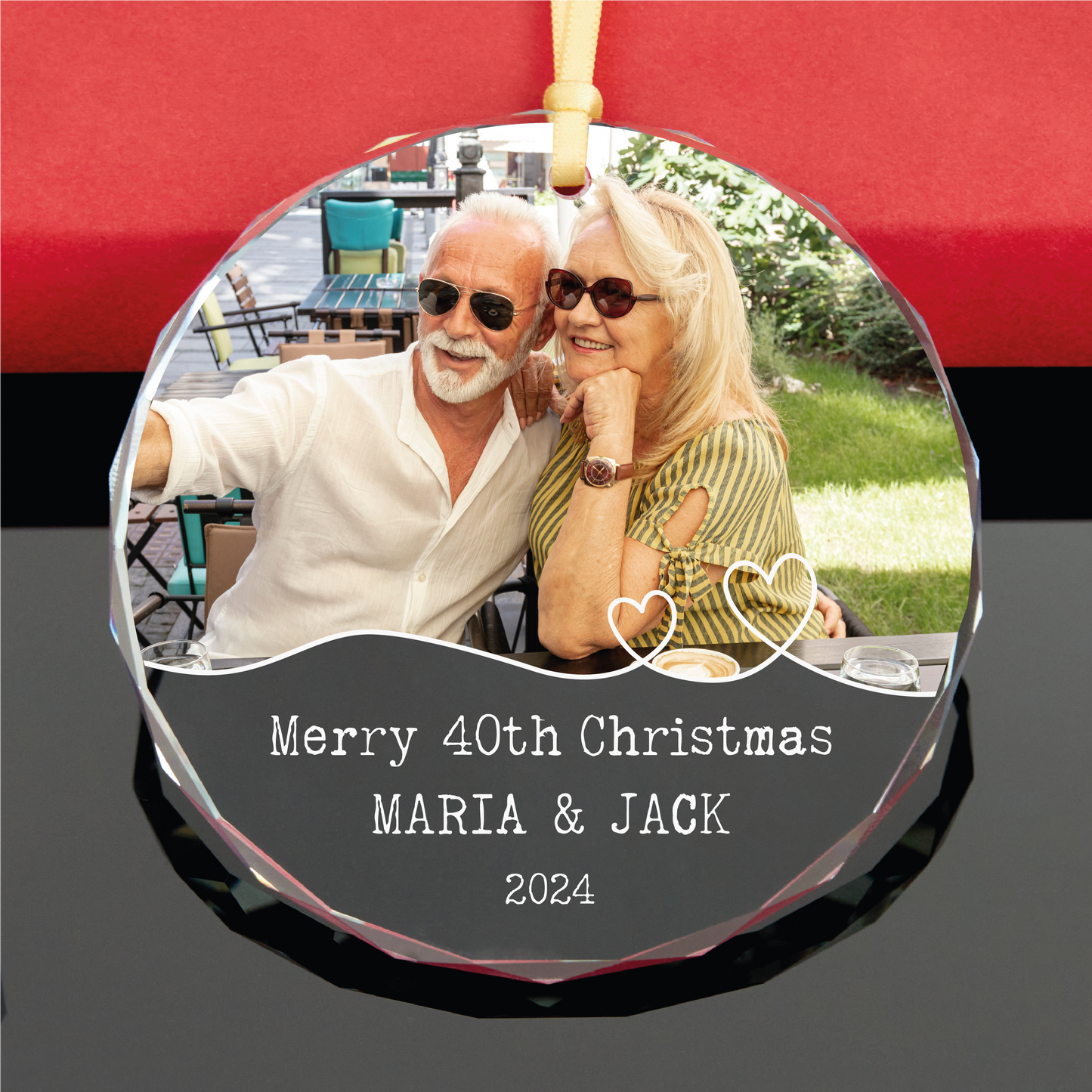 Personalized Anniversary Christmas Photo Ornament