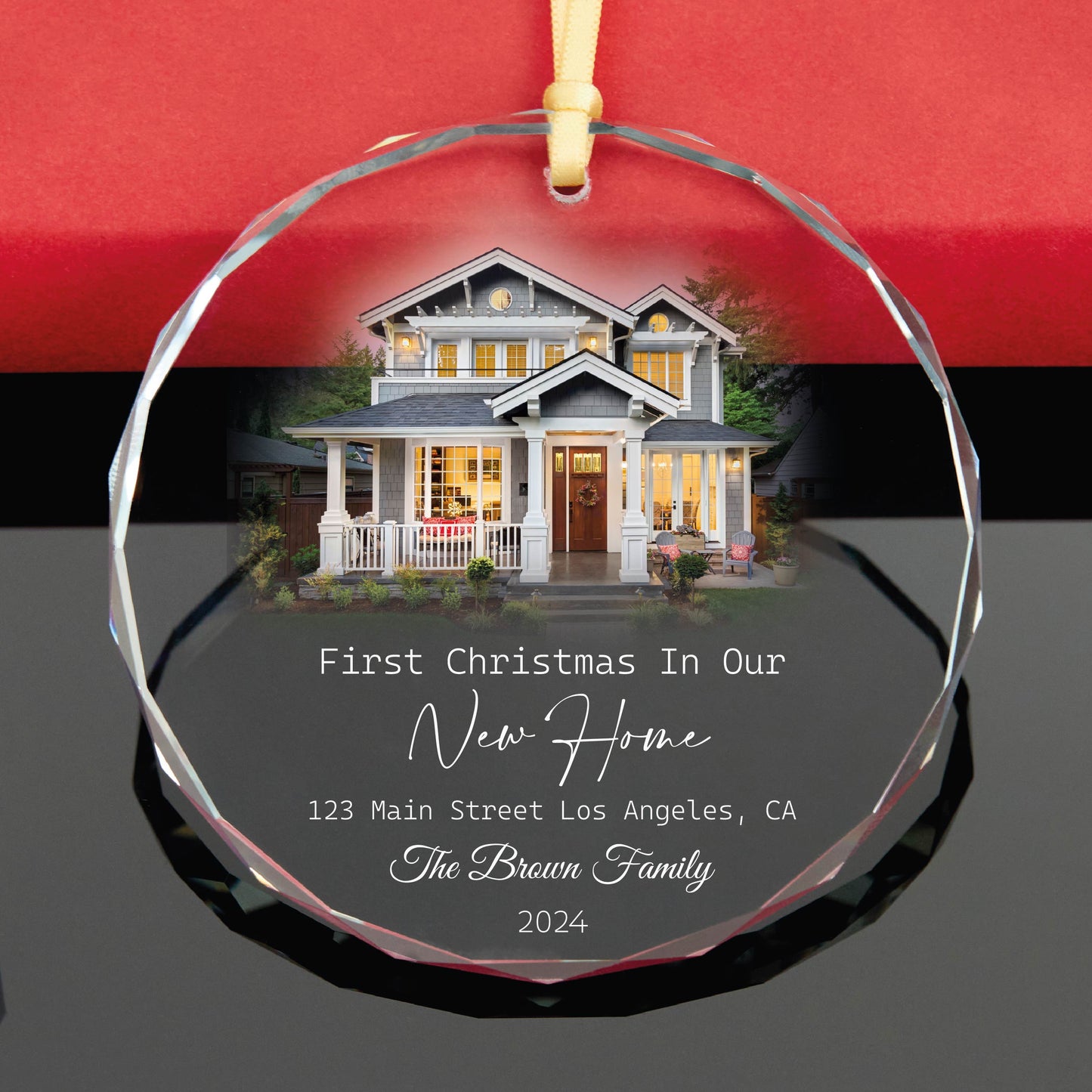 Personalized First Christmas Our New Home Glass Ornament