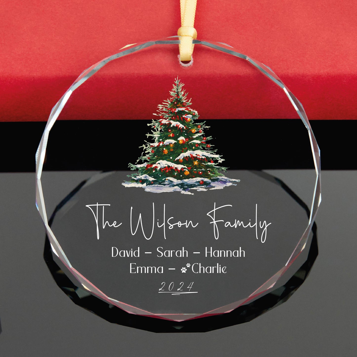 Personalized Family Christmas Ornament with Dog Name