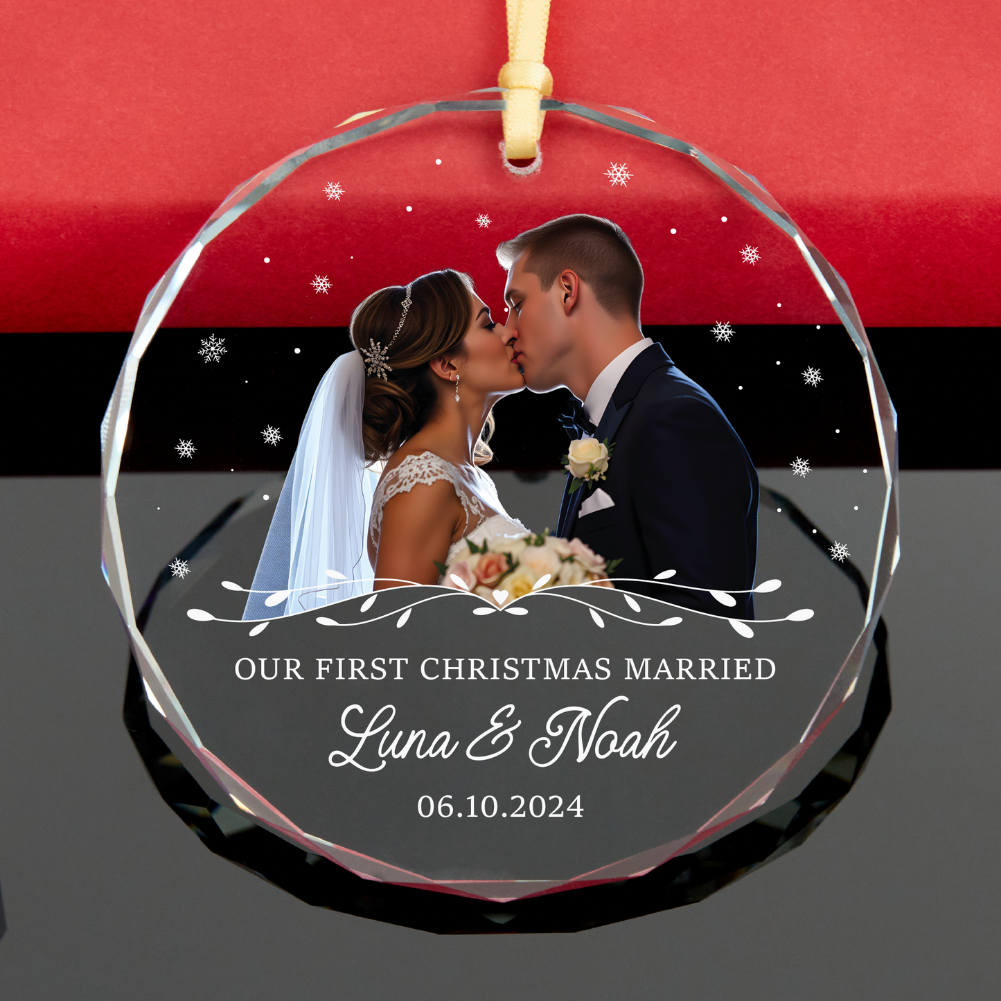 Personalized First Christmas Engaged Ornament