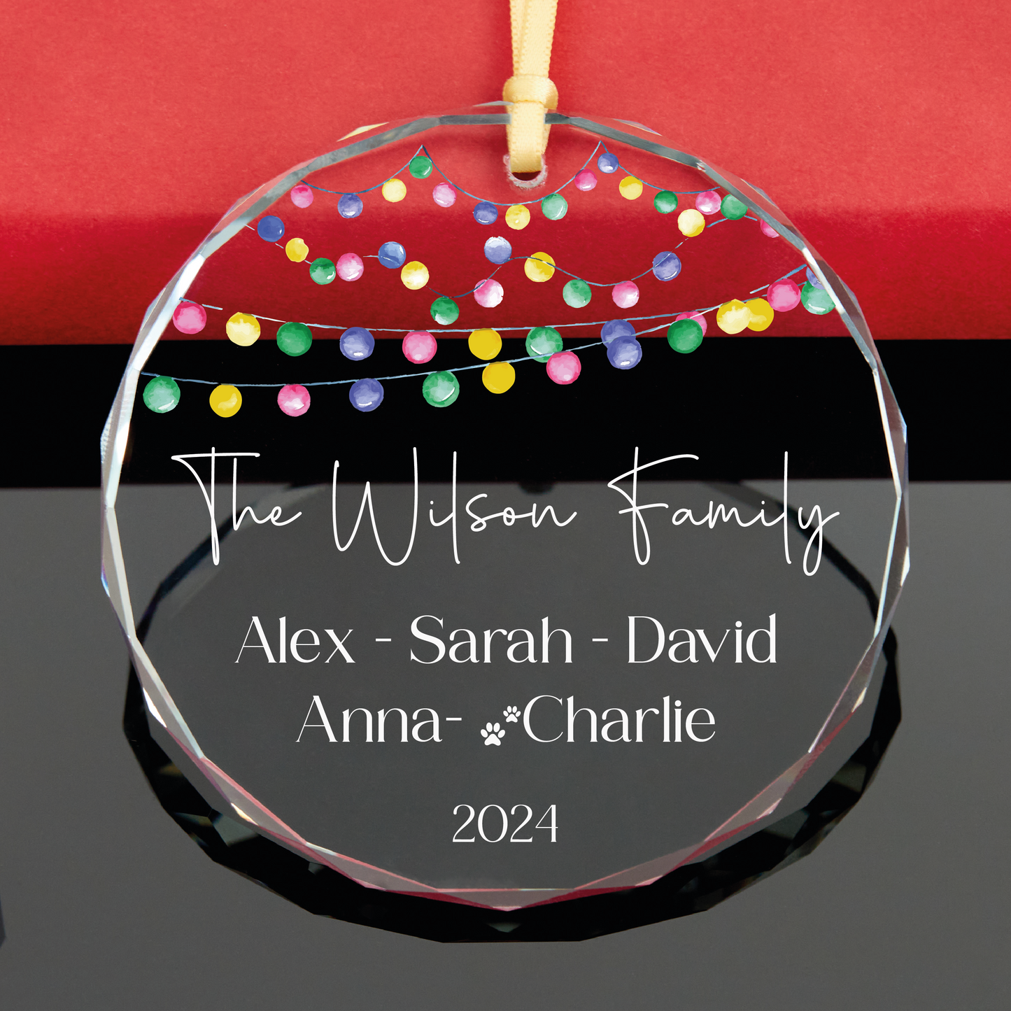 Personalized Family Christmas Ornament with Pet