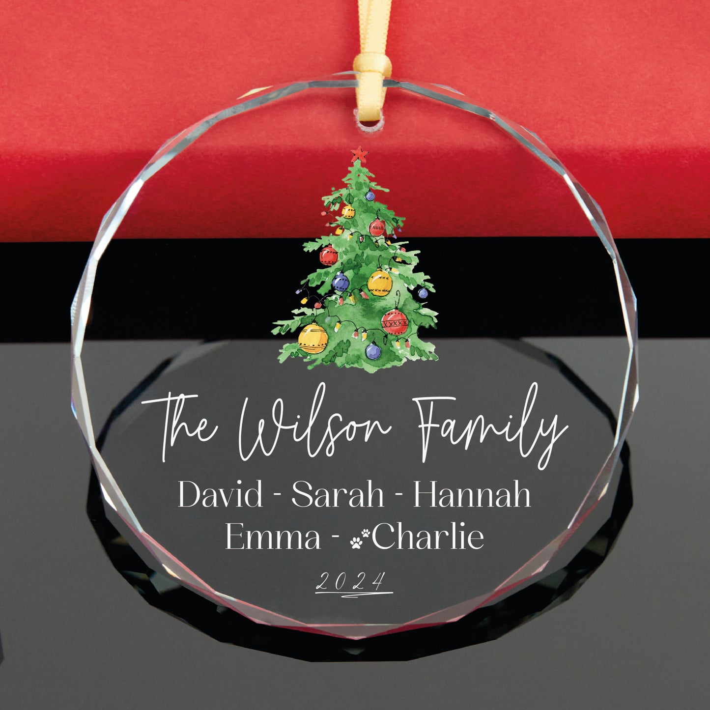 Personalized Family Christmas Ornament with Pet Names