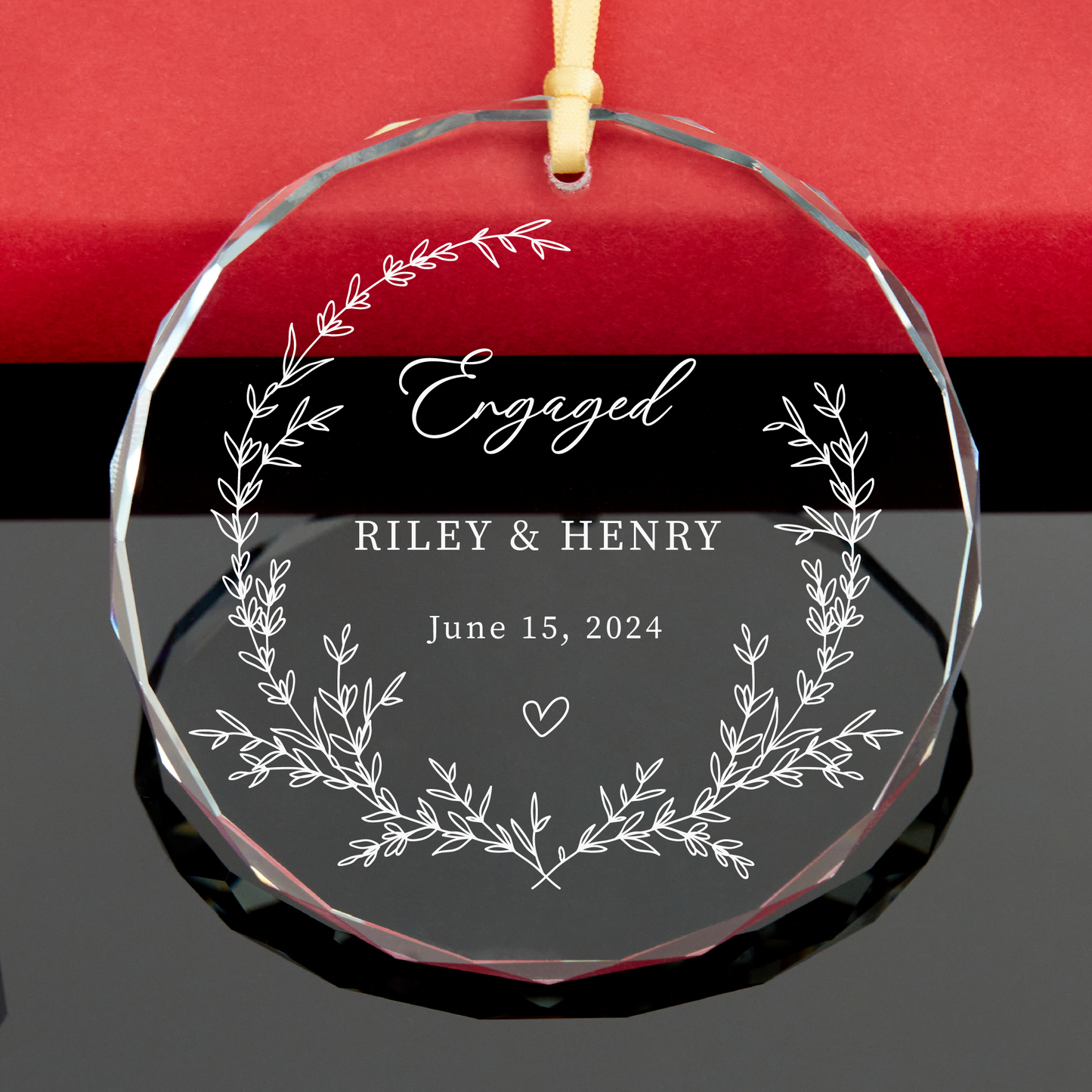 Personalized First Christmas Engaged Ornament