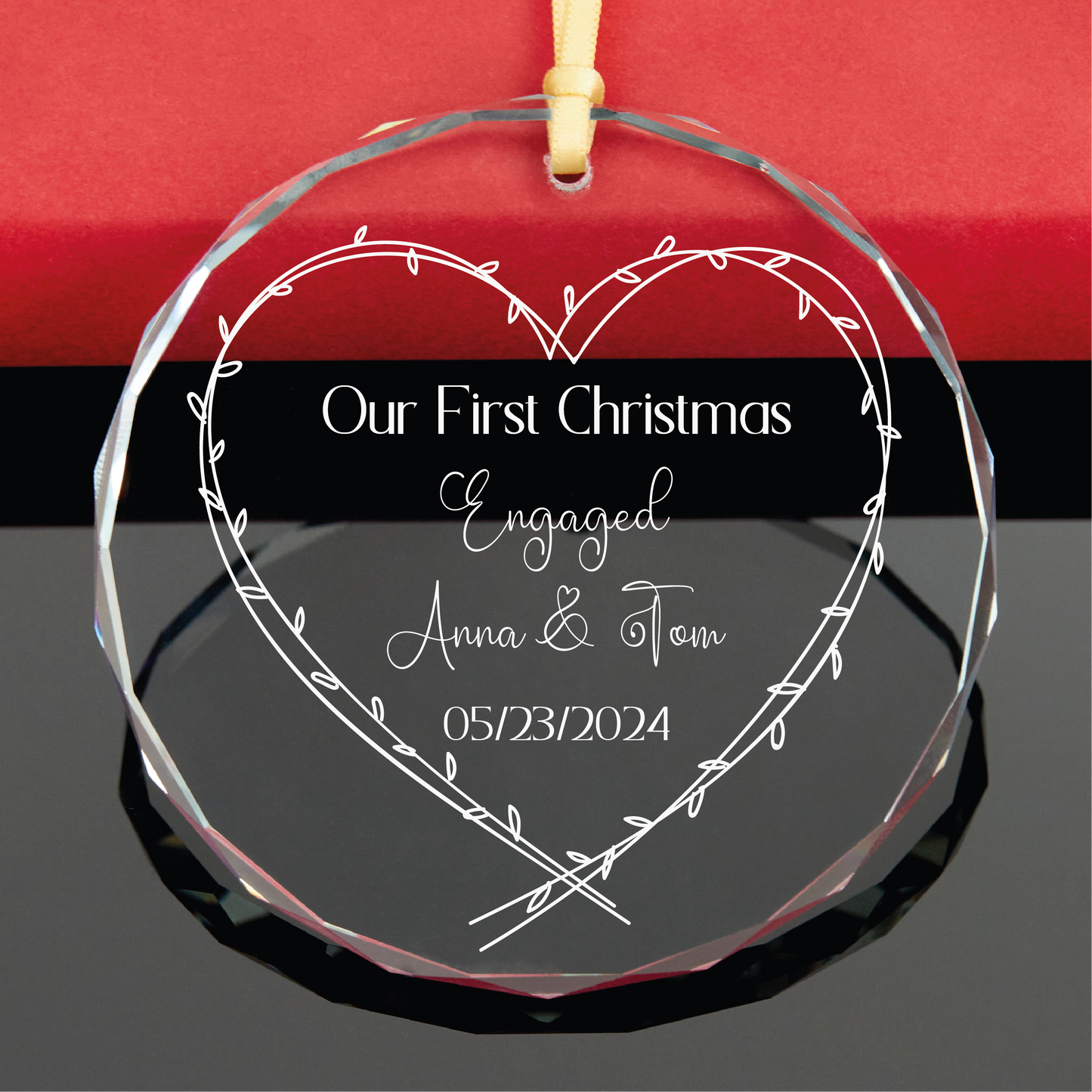 Personalized First Christmas Engaged Ornament