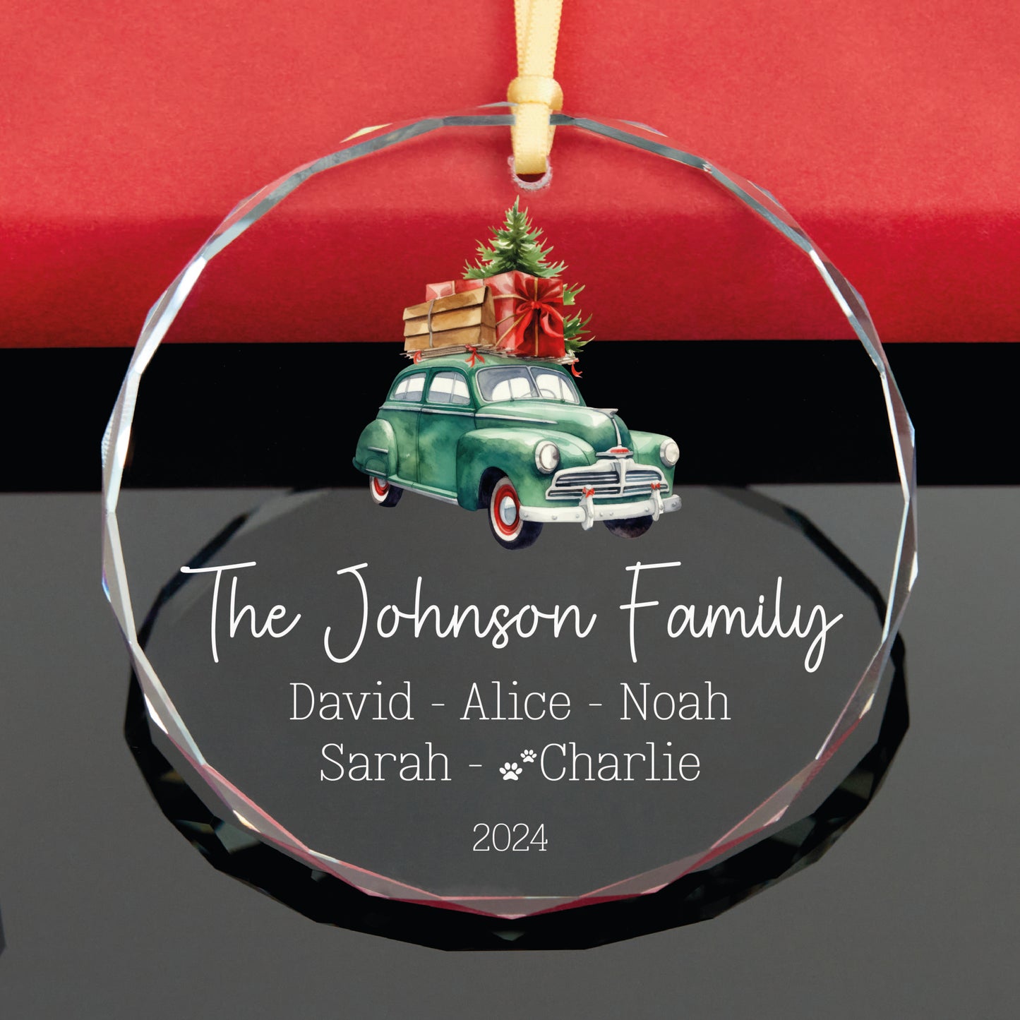 Personalized 2024 Family Christmas Ornament with Dog Name