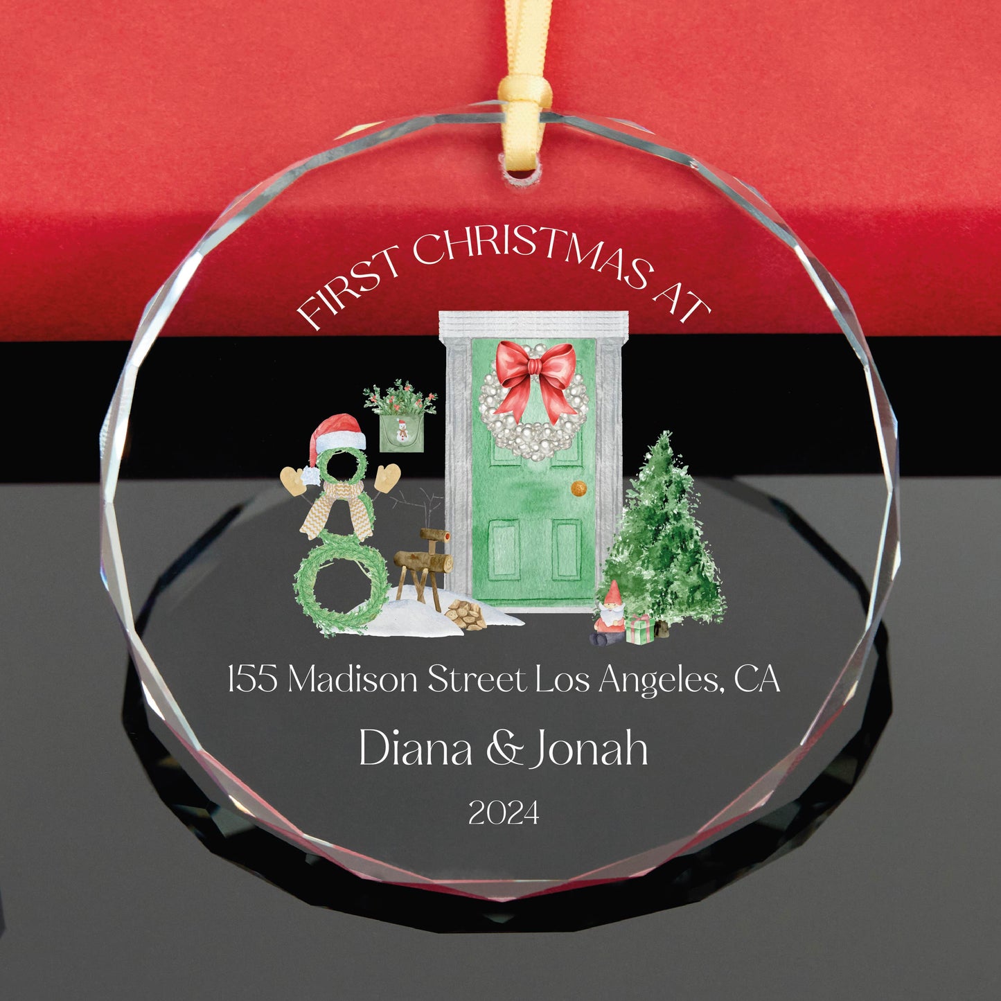 Personalized New Home GLASS Ornament