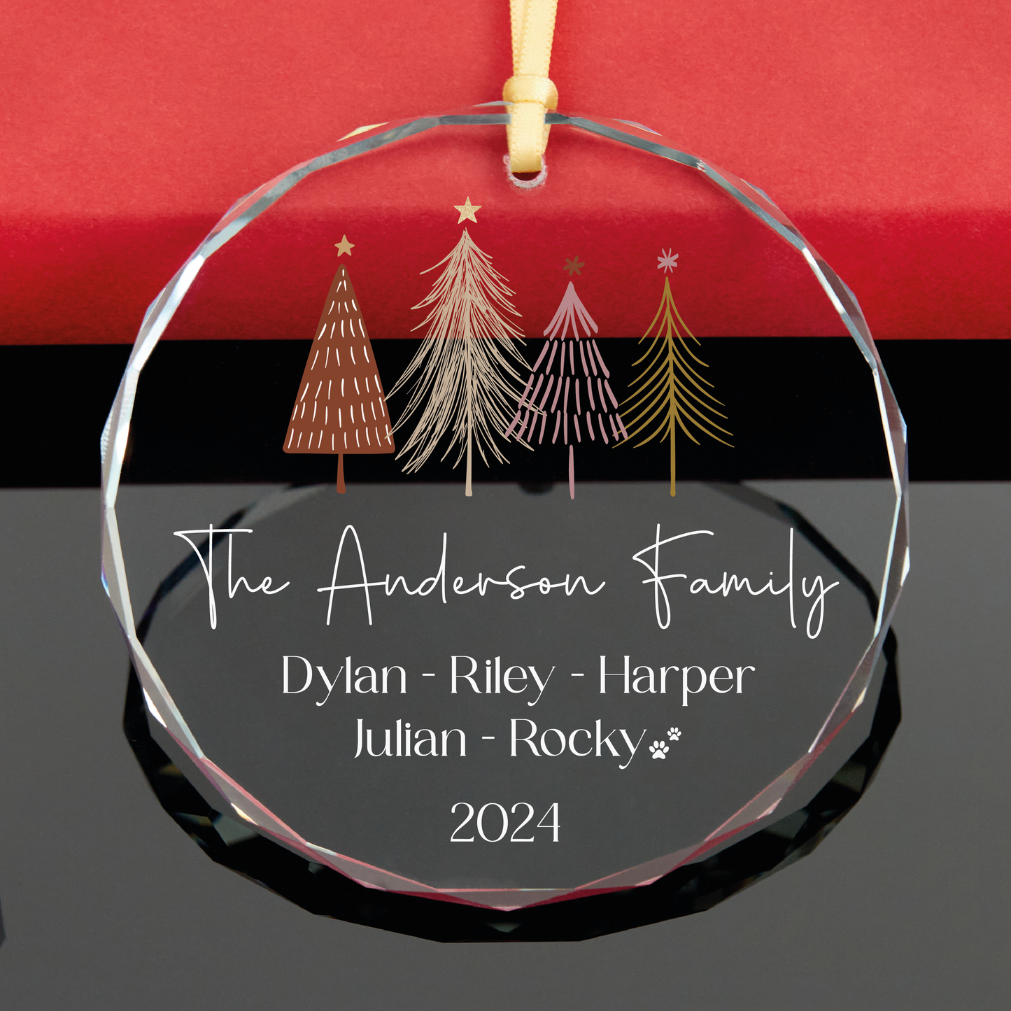 Personalized Family Christmas Ornament with Pet Name