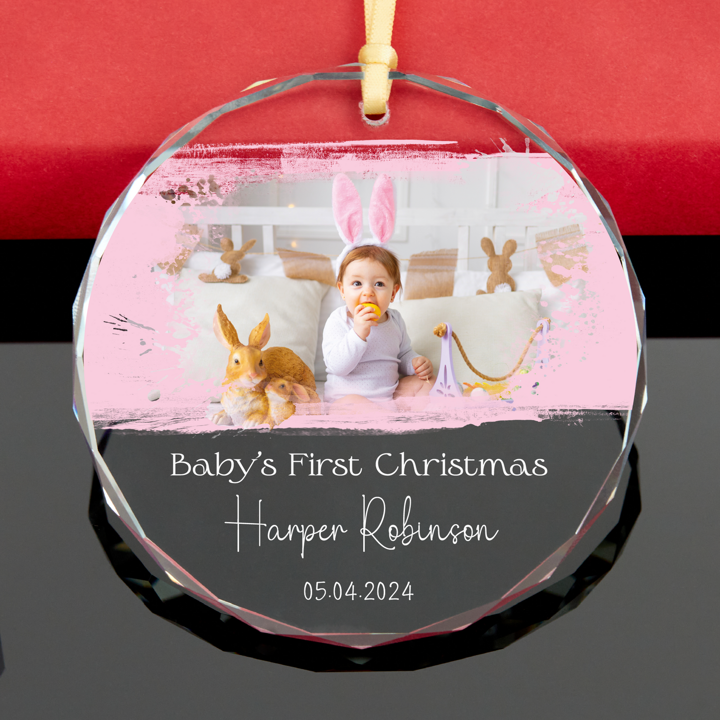 Personalized Baby Girl First Christmas Ornament