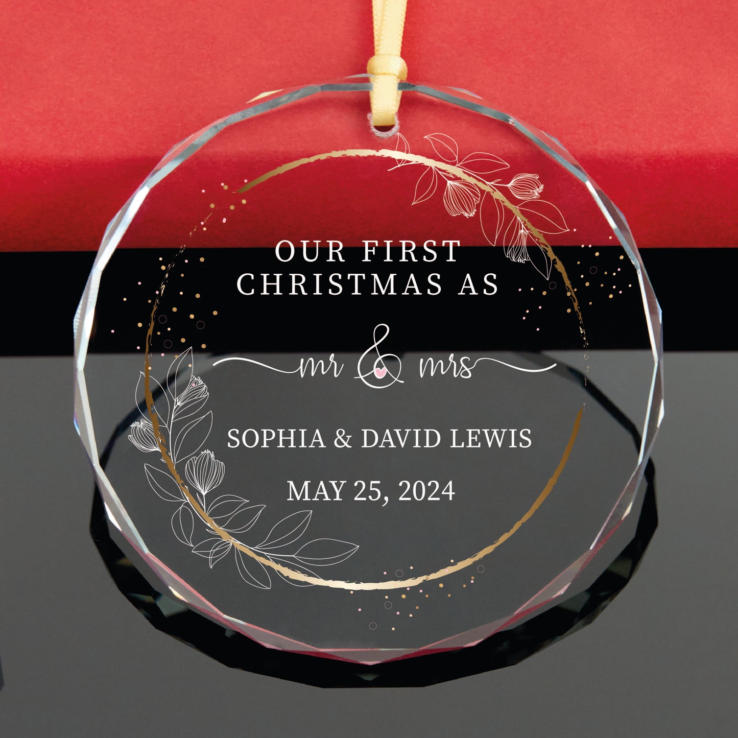 Personalized First Christmas Married Ornament