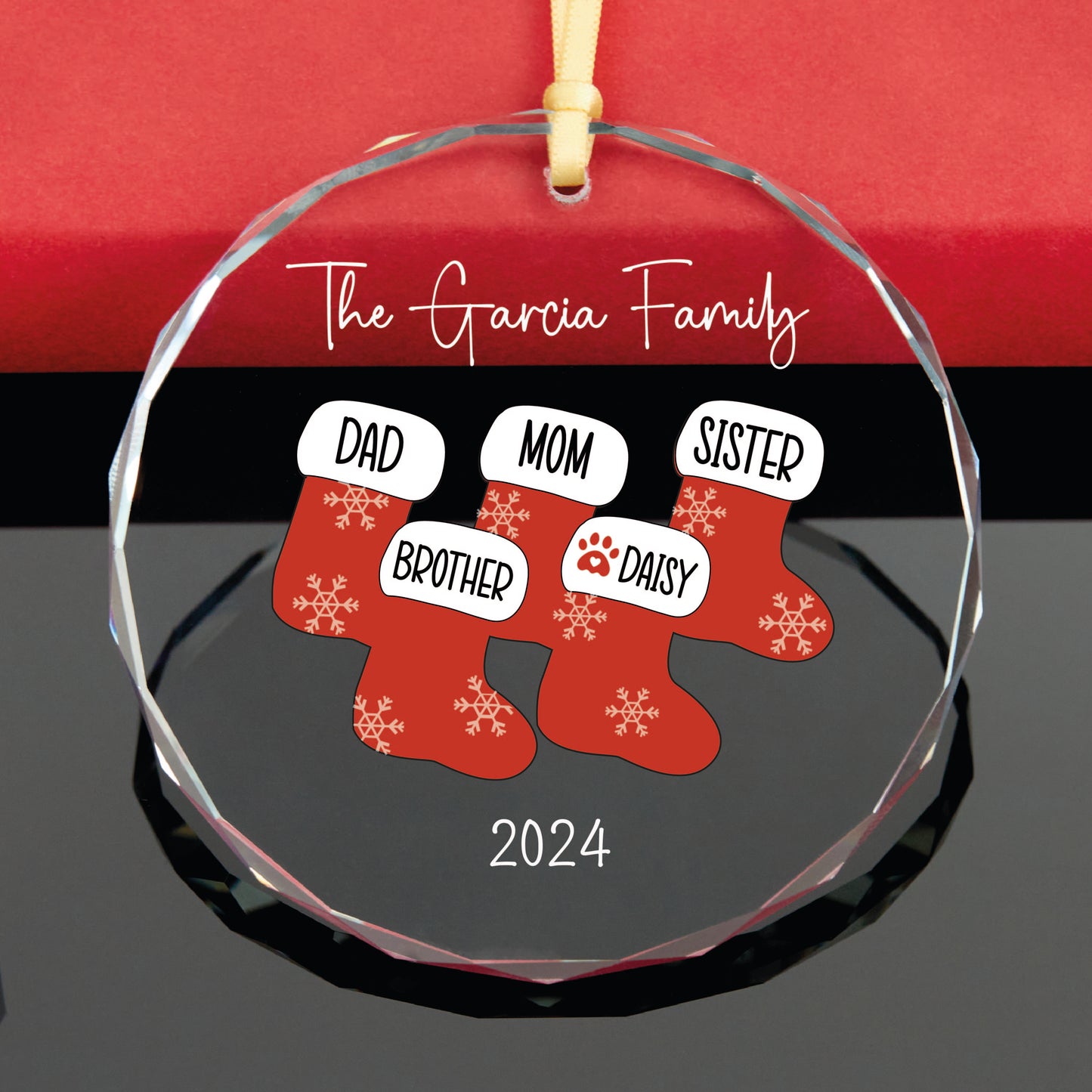 Personalized Family Christmas Ornament with Pet Names