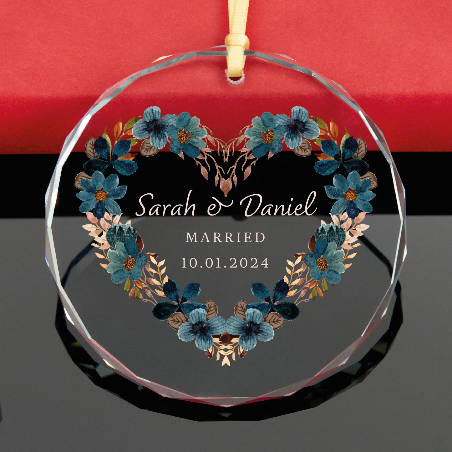 Personalized Couples Photo Ornament • Wedding Christmas Gift