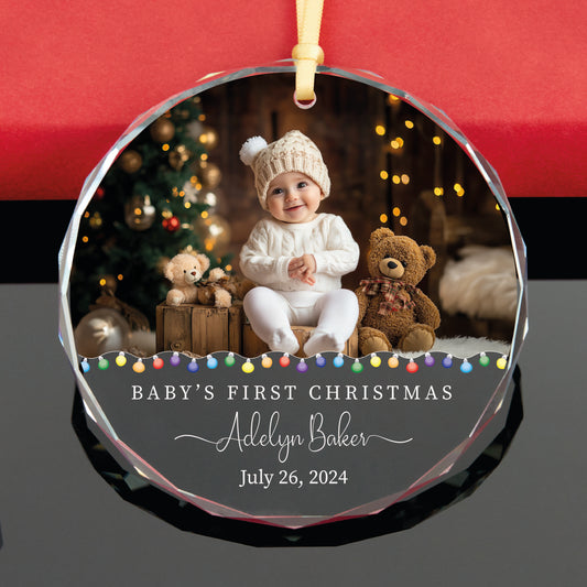 Personalized Baby Boy Photo Christmas Ornament