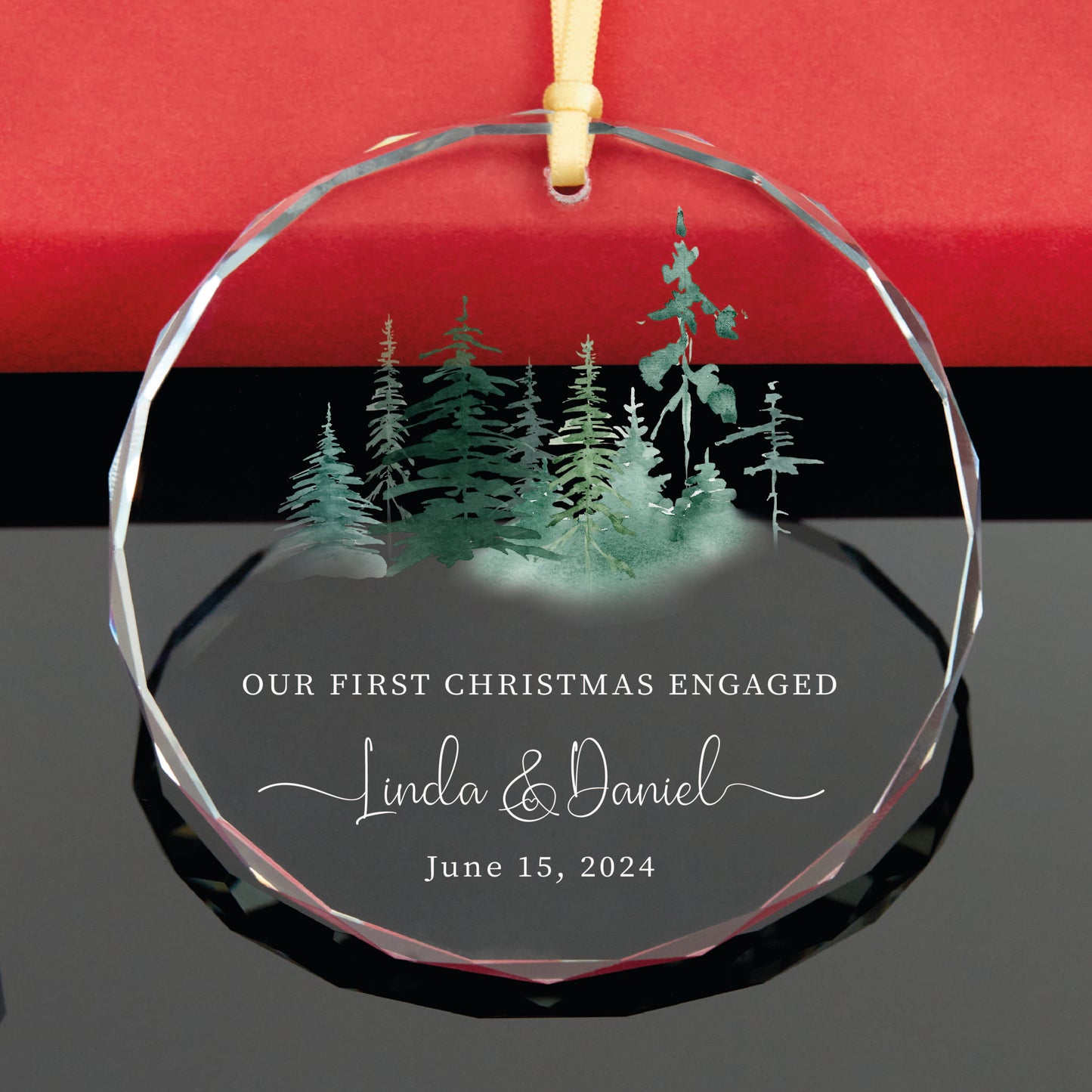 Personalized First Christmas Engaged Ornament