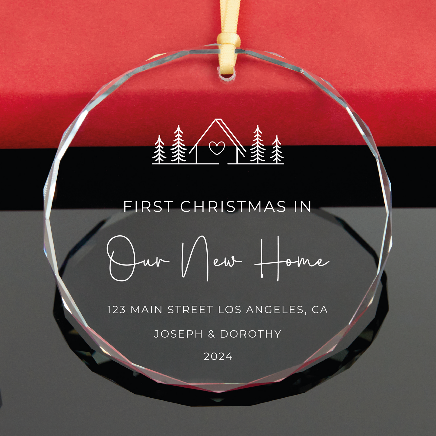 Personalized First Christmas at Our New Home Ornament Glass Ornament