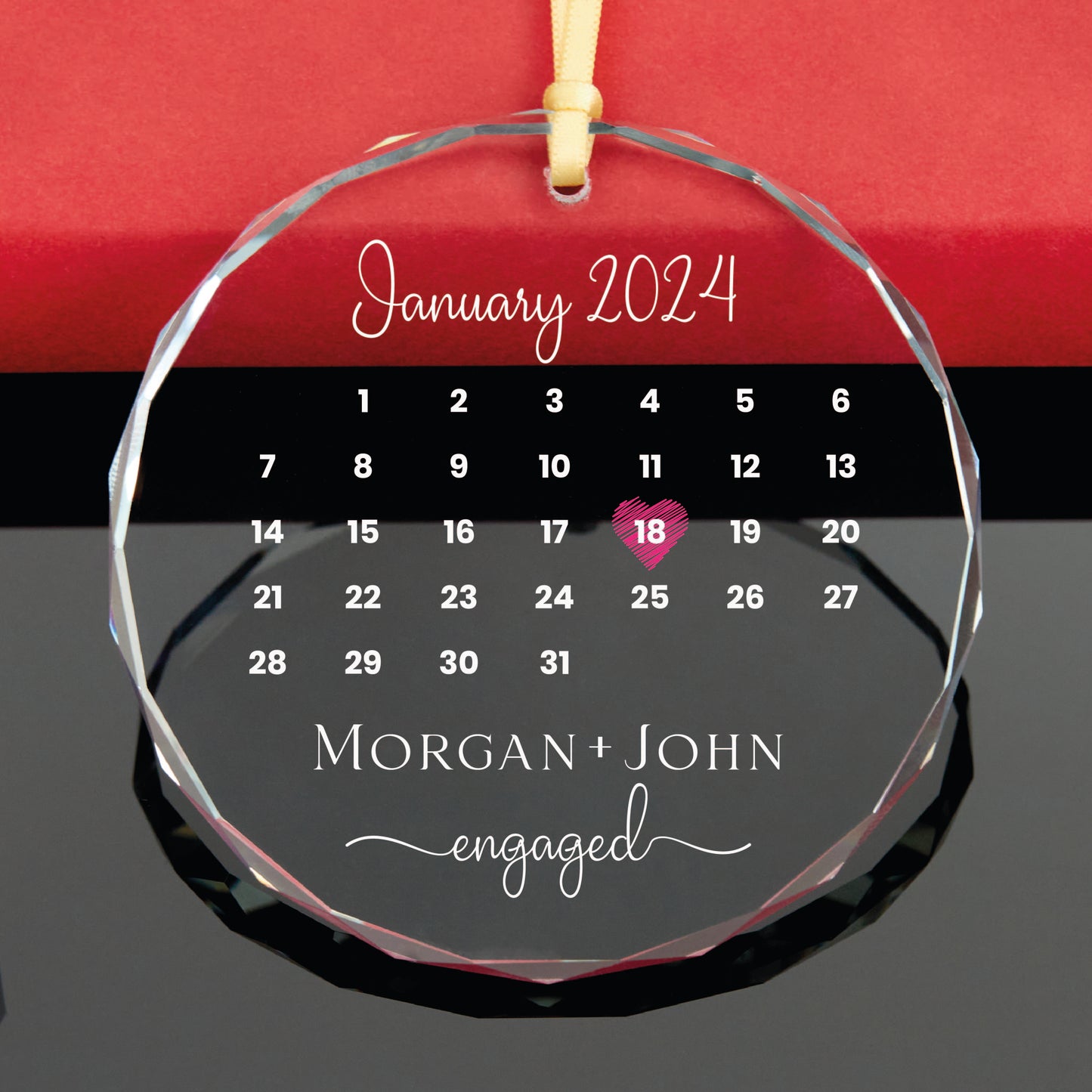 Personalized Calendar Engaged Ornament