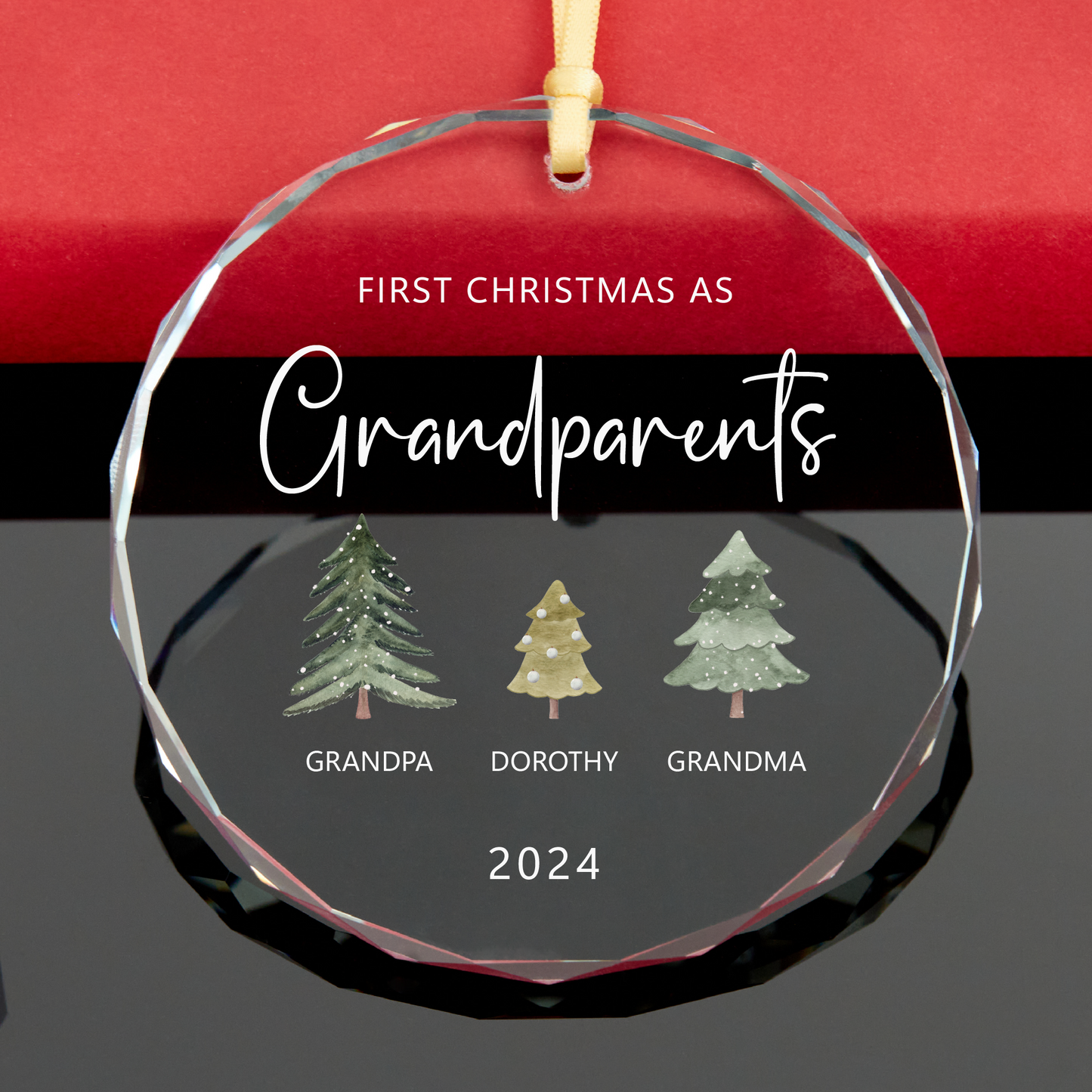 Personalized Godparents Family Christmas Ornament