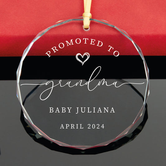 Personalized Promoted To New Baby Christmas Ornament