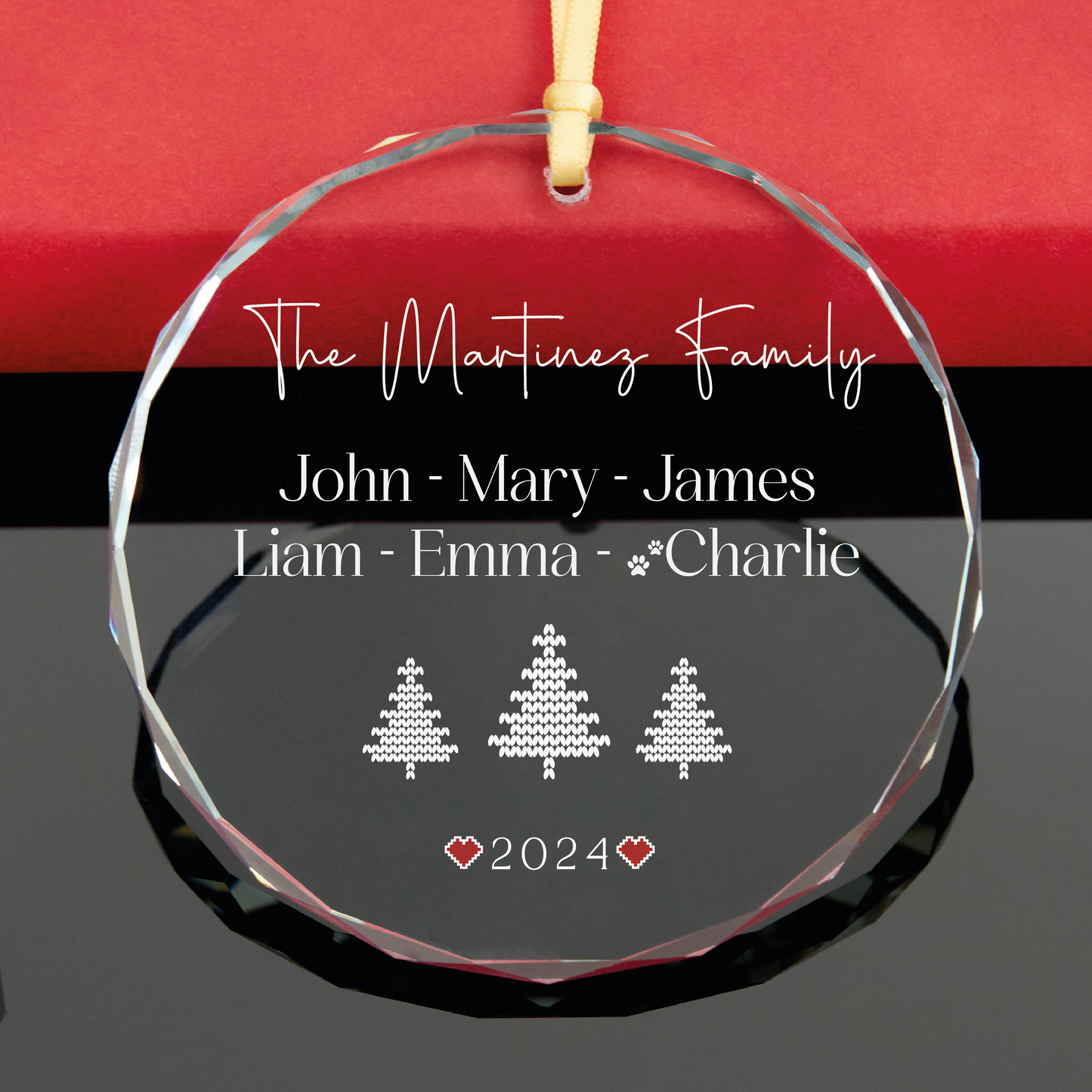 Personalized 2024 Family Christmas Ornament with Pet Names