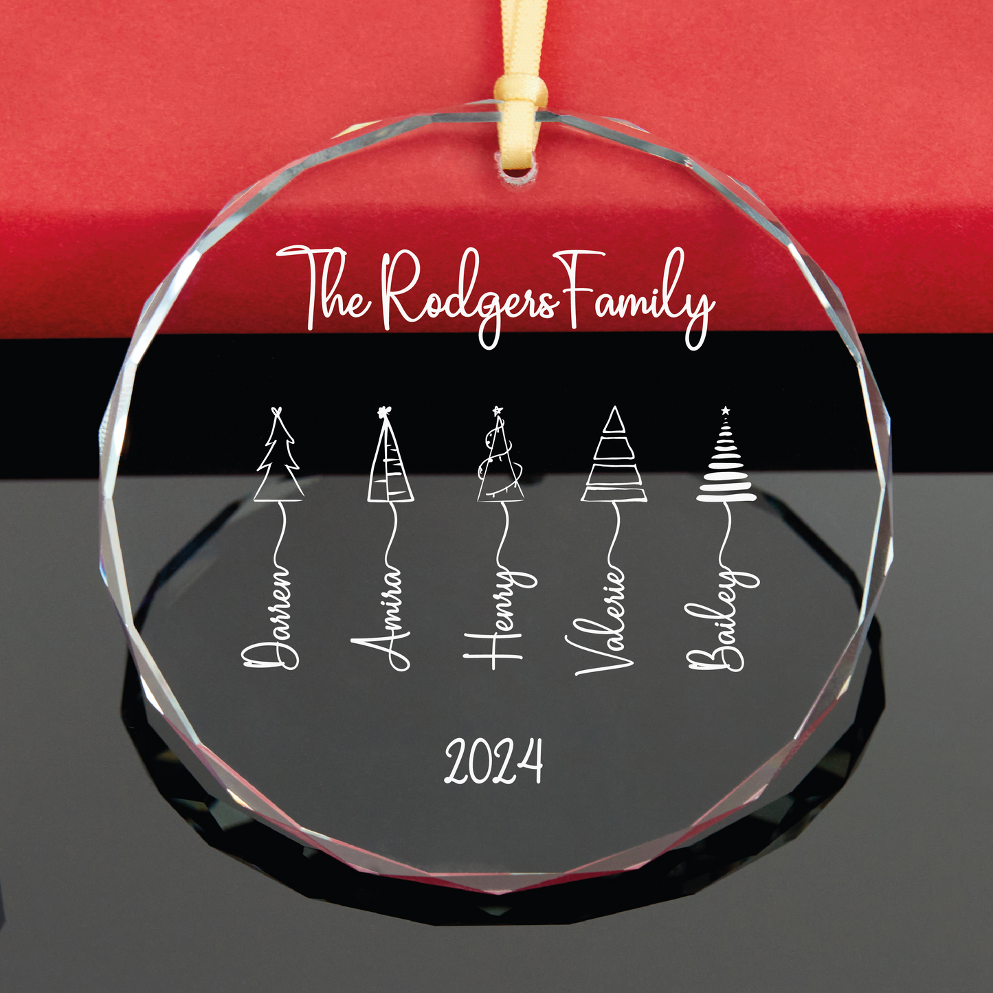 Personalized Family Christmas Ornament • 2024 Family Tree Ornament