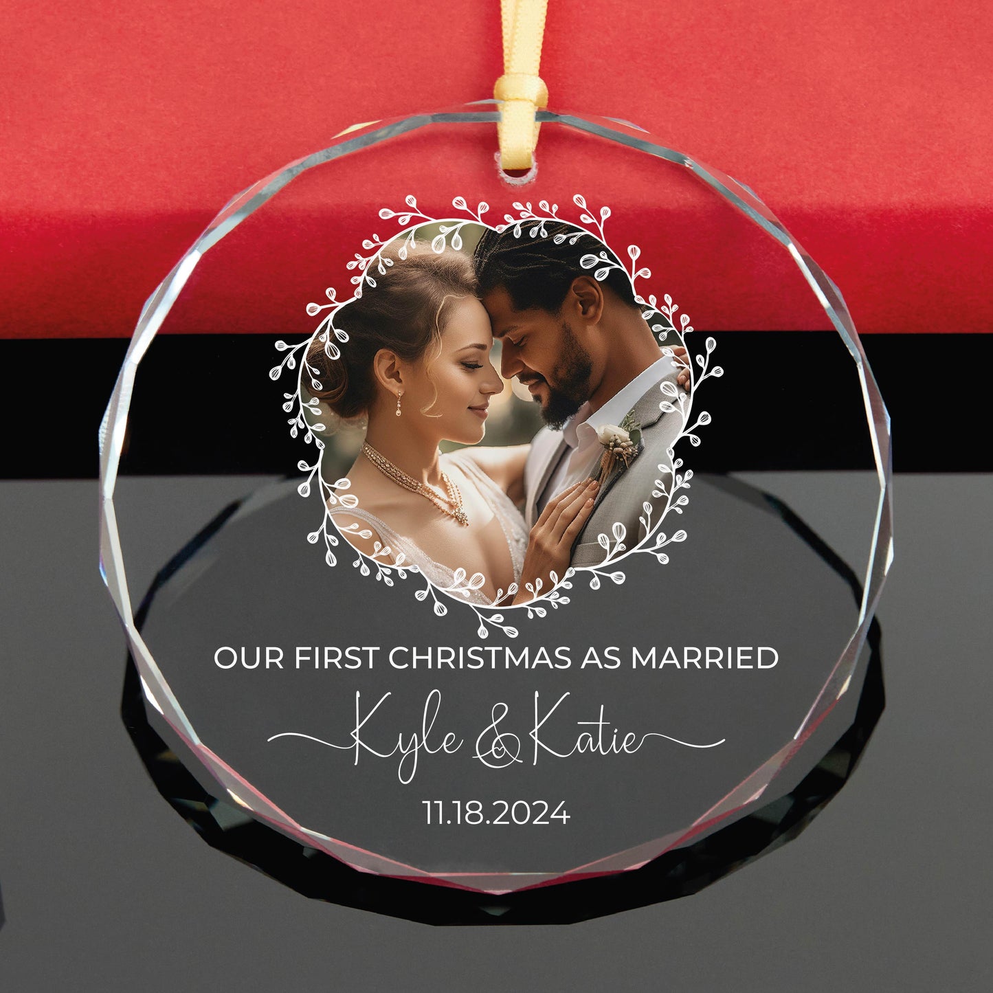 Personalized Our First Christmas Married Ornament