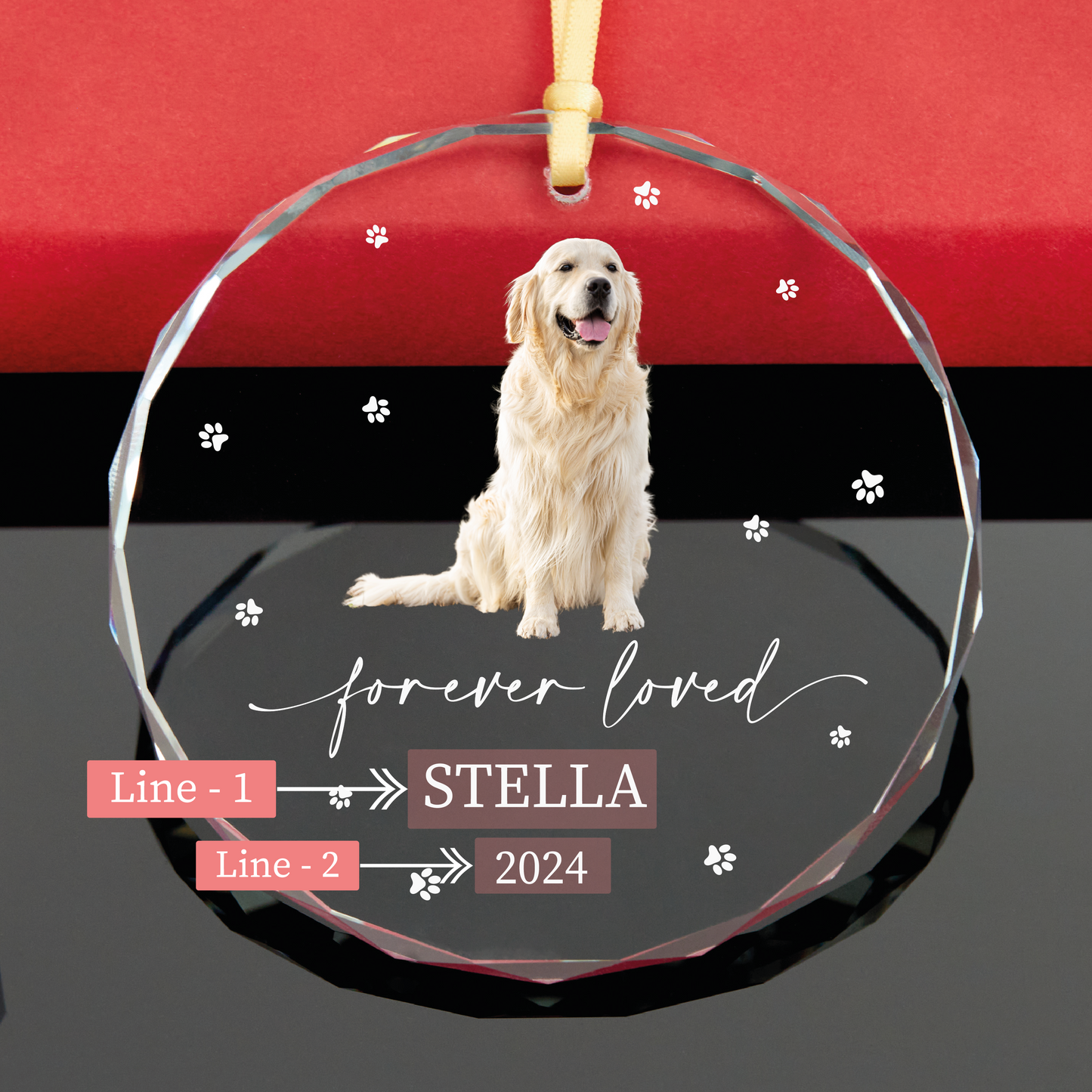 Personalized Dog Portrait Memorial Christmas Ornament
