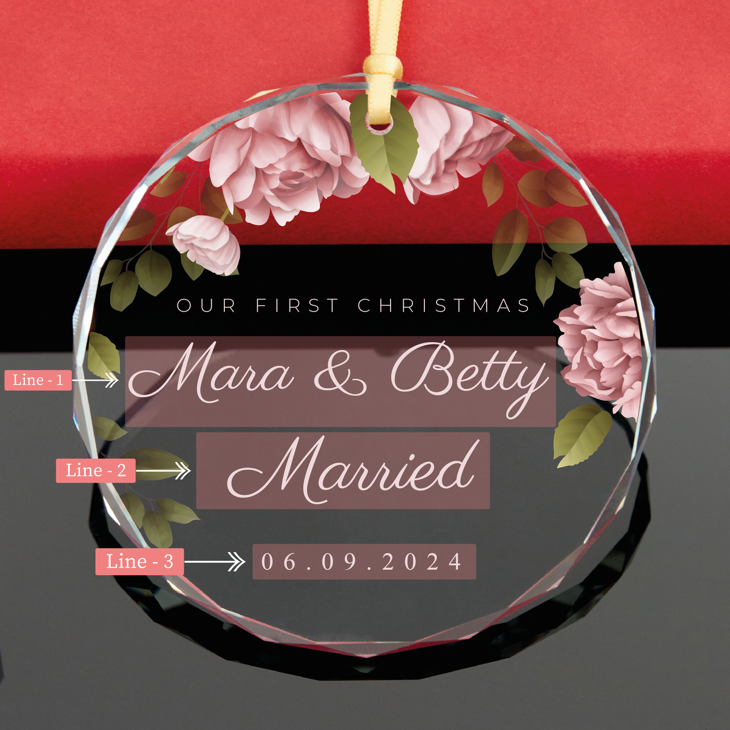Personalized First Christmas Married Ornament