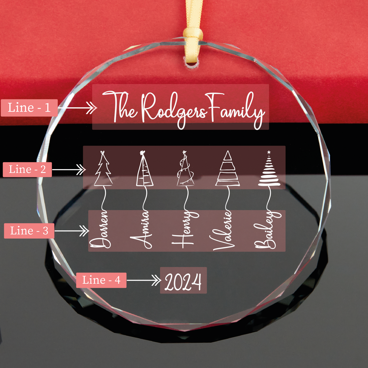 Personalized Family Christmas Ornament • 2024 Family Tree Ornament