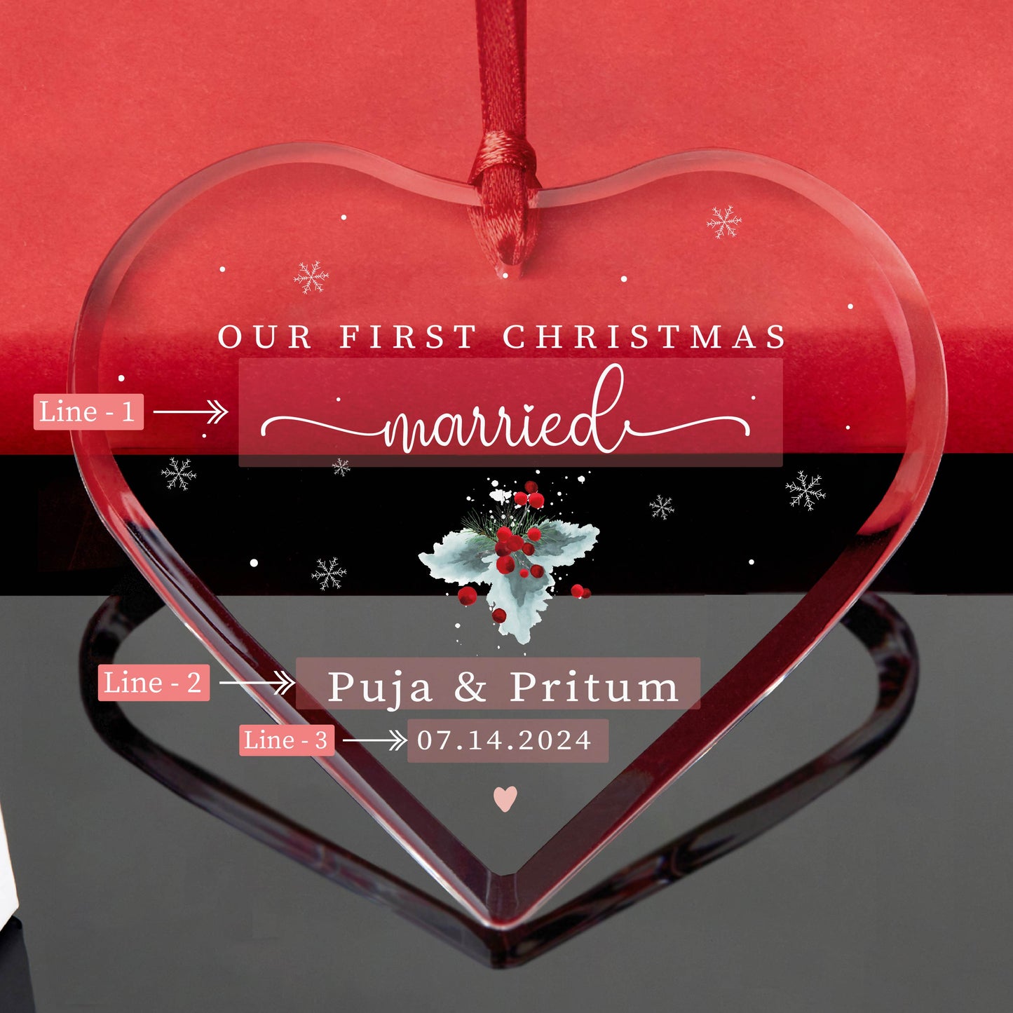 Personalized First Christmas Married Ornament